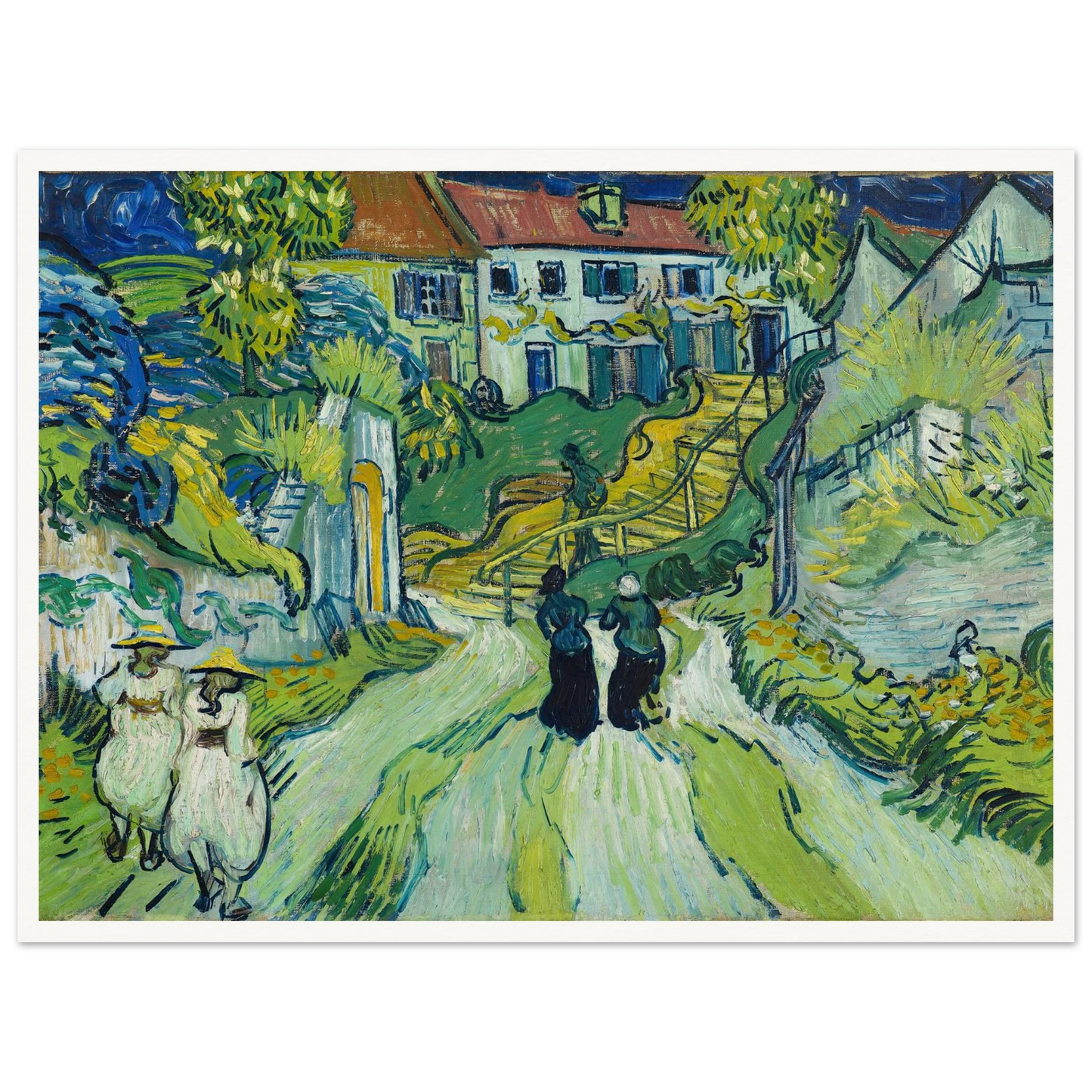 Stairway at Auvers (1890) Art Print | Vincent van Gogh-Quipham Collections