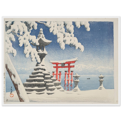 Itsukushima no yuki (Snow at Itsukushima) (1932) Art Print | Kawase Hasui-Quipham Collections