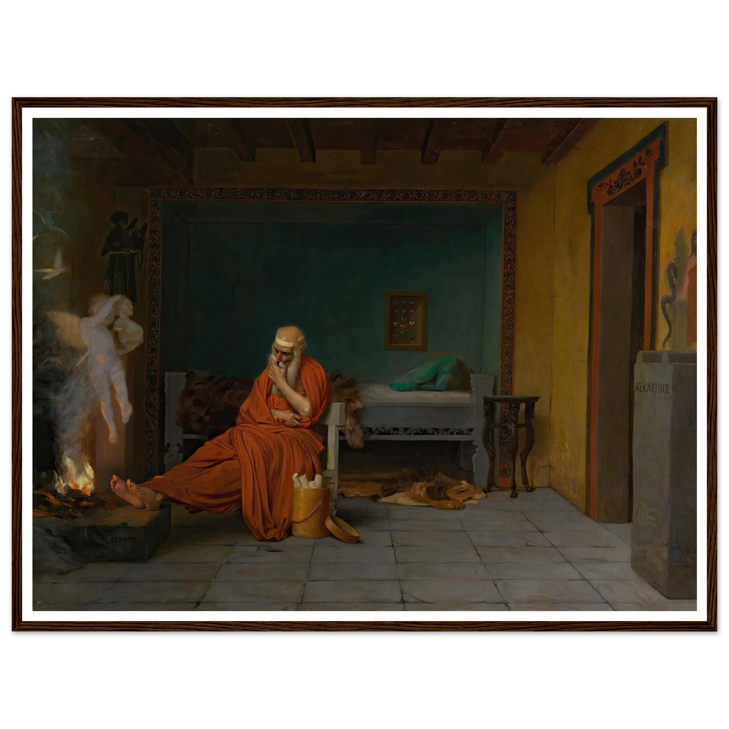 The Poet Dreams of Cupid by the Fire Art Print | Jean Leon Gerome-Quipham Collections