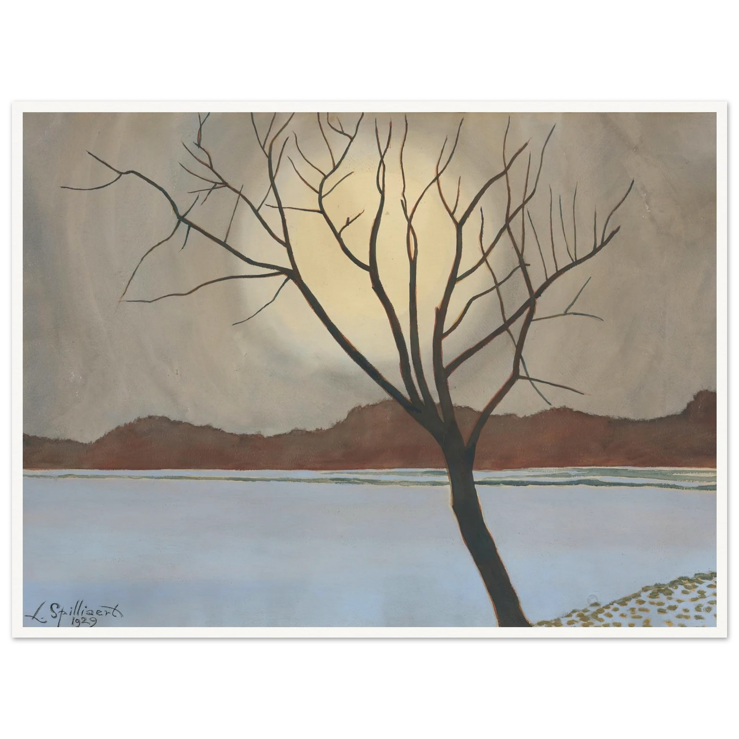 Landschap met boom op het voorplan (from 1929 until 1930) Art Print | Leon Spilliaert-Quipham Collections
