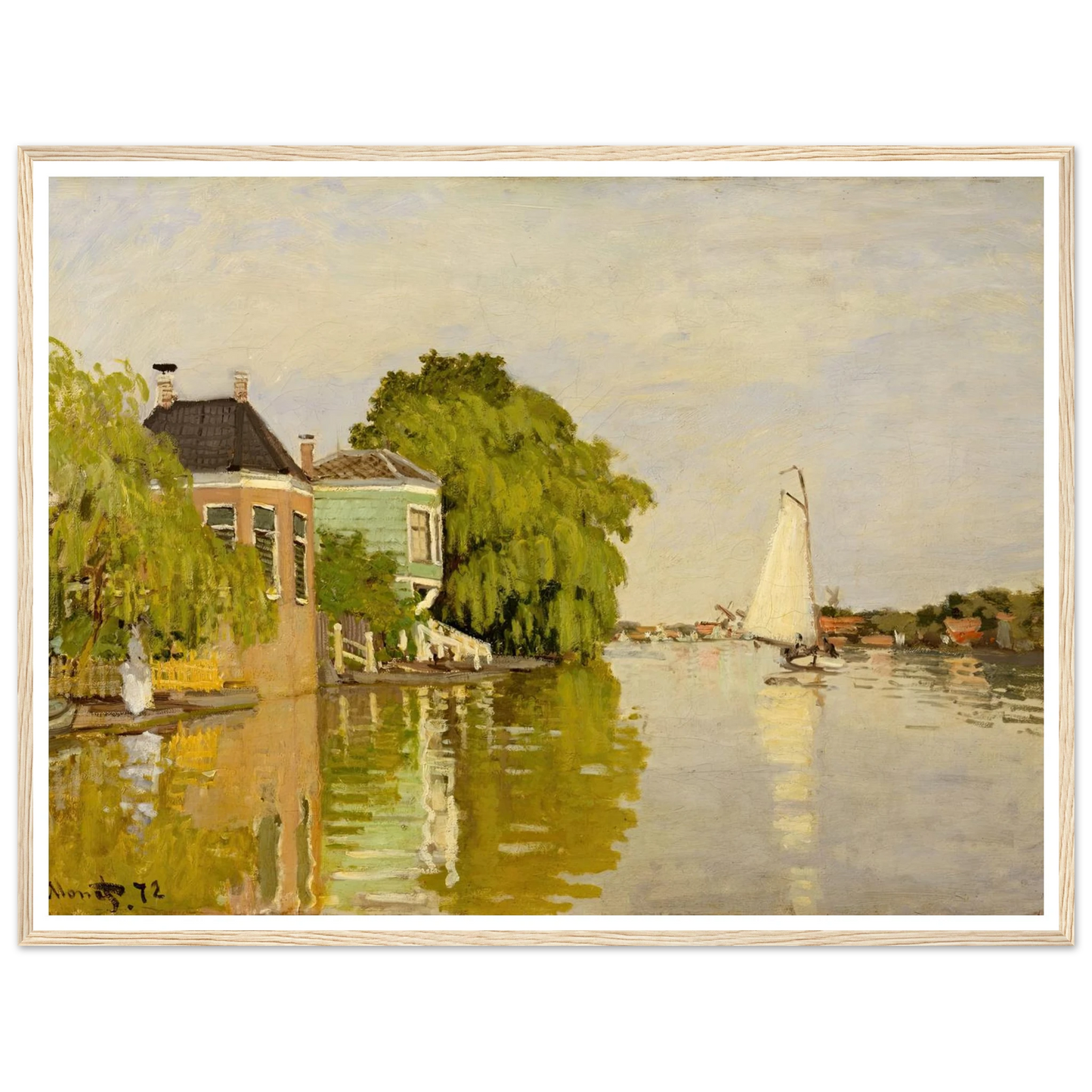 Houses on the Achterzaan (1871) Art Print | Claude Monet-Quipham Collections