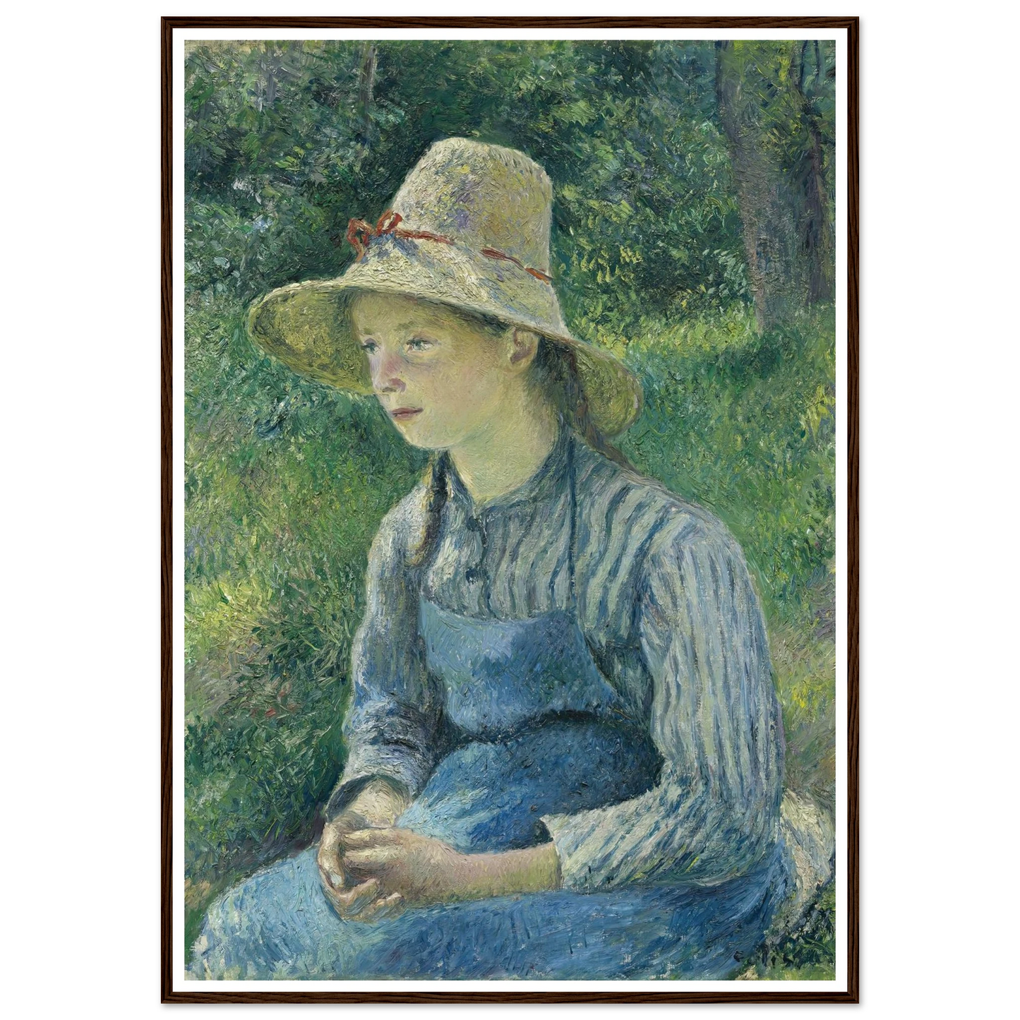 Peasant Girl with a Straw Hat (1881) Art Print | Camille Pissarro-Quipham Collections