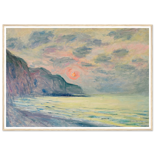 Soleil couchant, temps brumeux, Pourville (1882) Art Print | Claude Monet-Quipham Collections