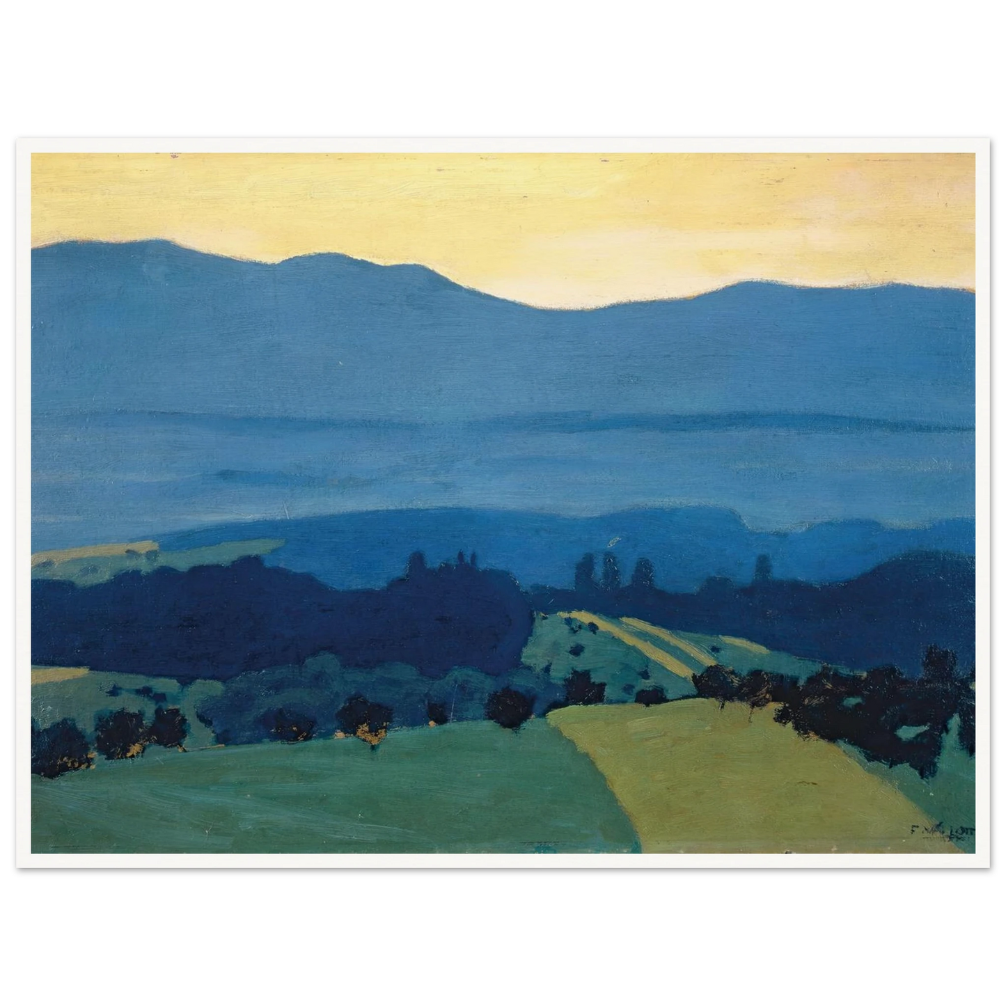 Landscape in the Jura Mountains near Romanel (1900) Art Print | Felix Vallotton-Quipham Collections