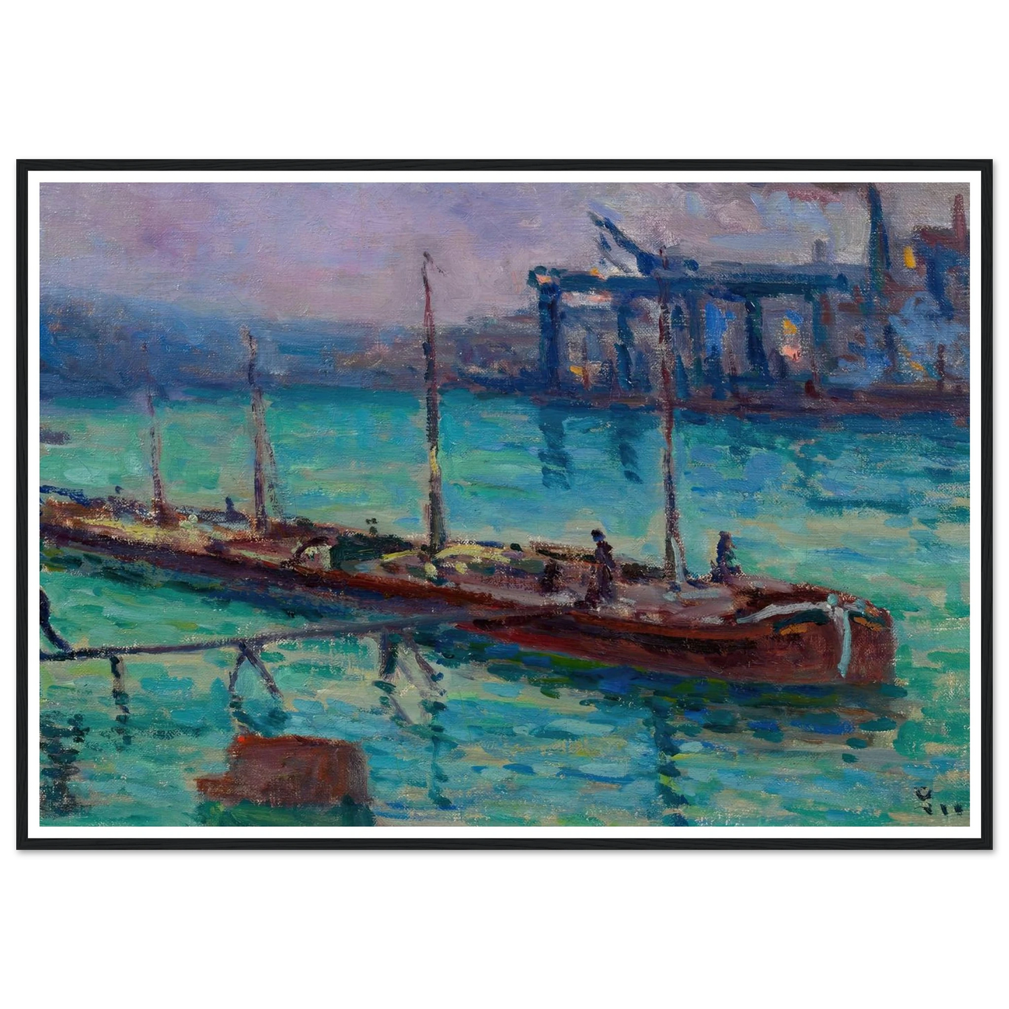 Péniche Au Bord De La Seine (circa 1910) Art Print | Maximilien Luce-Quipham Collections