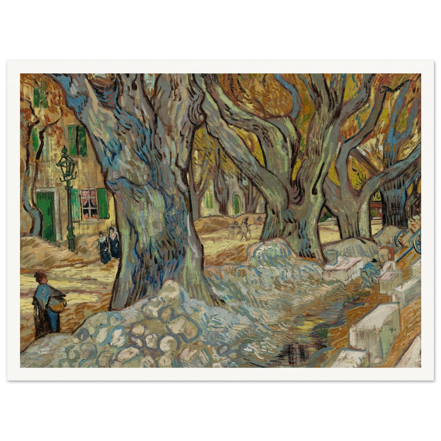The Large Plane Trees (Road Menders at Saint-Rémy) (1889) Art Print | Vincent van Gogh-Quipham Collections
