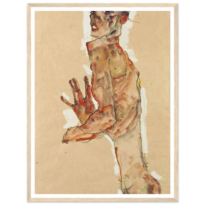 Self-Portrait with Splayed Fingers (1911) Art Print | Egon Schiele-Quipham Collections