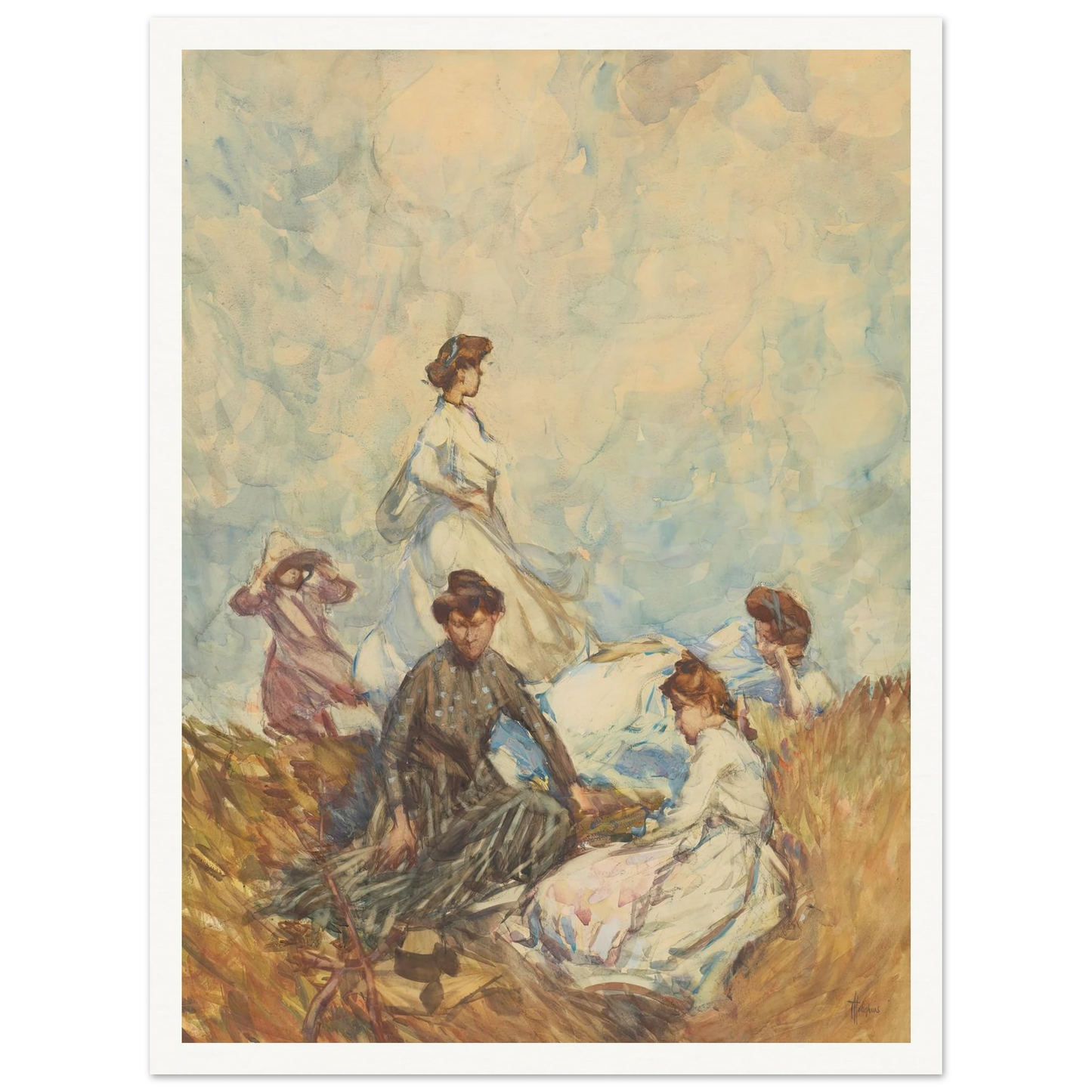 The hilltop (circa 1908) Art Print | Frances Hodgkins-Quipham Collections
