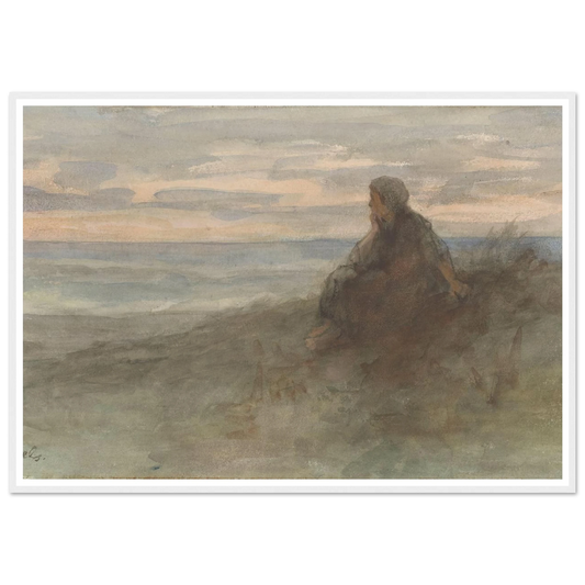 Zittende vrouw op een duin bij zee (c. 1834 - c. 1911) Art Print | Jozef Israels-Quipham Collections