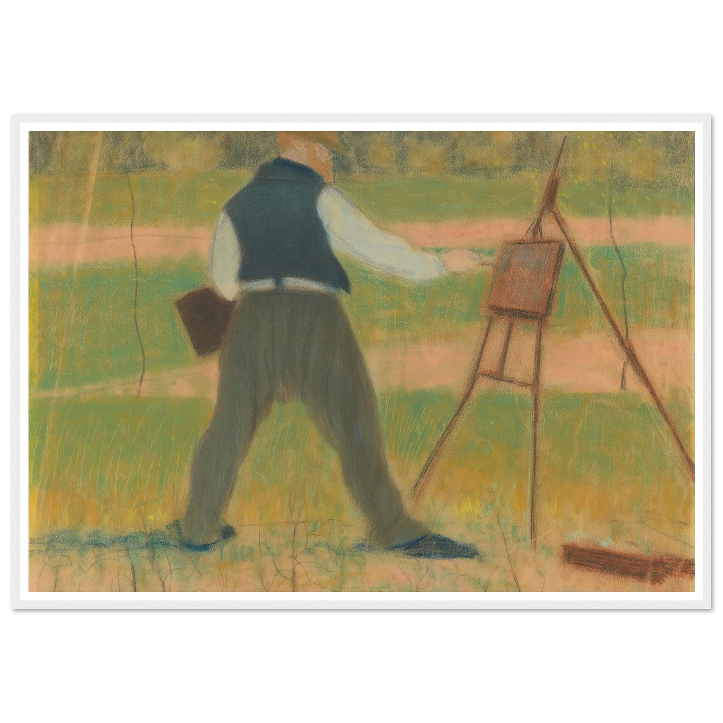 Permeke schilderend te Sint-Martens-Latem in april 1912 (1912) Art Print | Leon Spilliaert-Quipham Collections