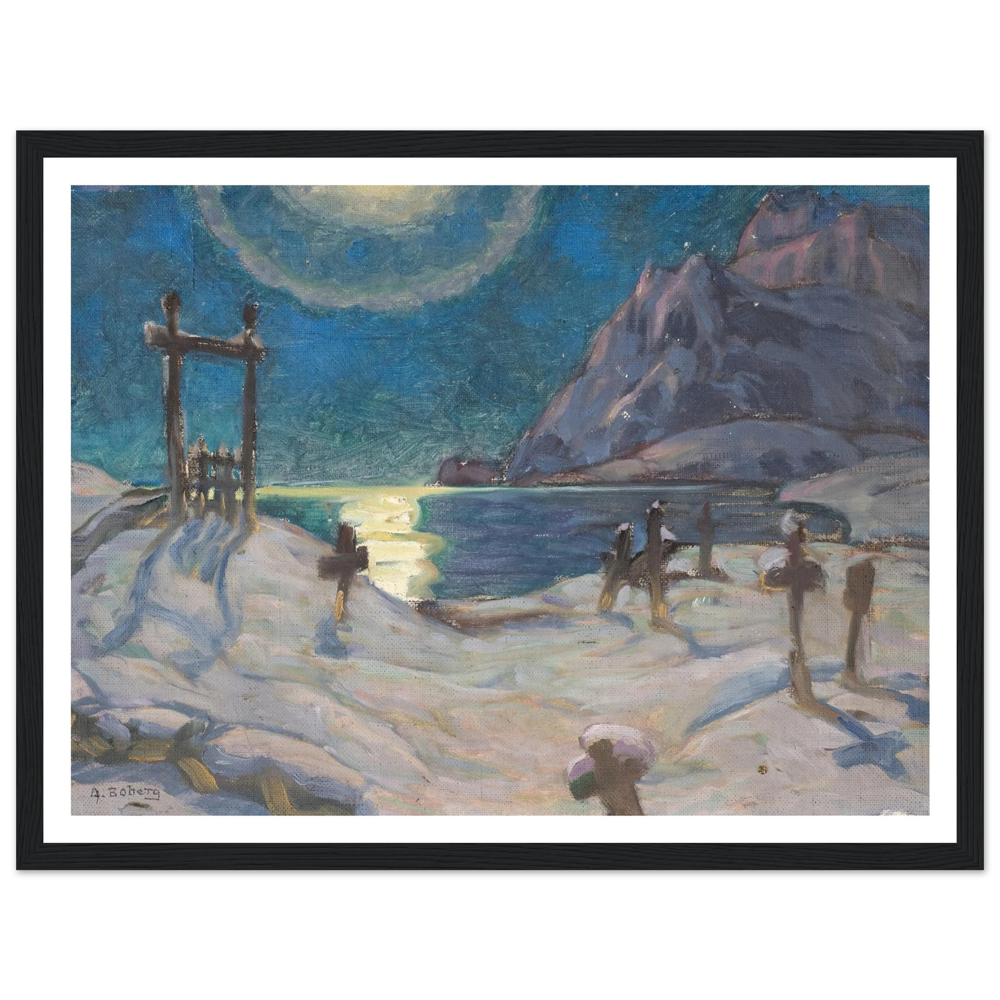 The Graveyard in the Mountains. Study from Lofoten (1920) Art Print | Anna Boberg-Quipham Collections