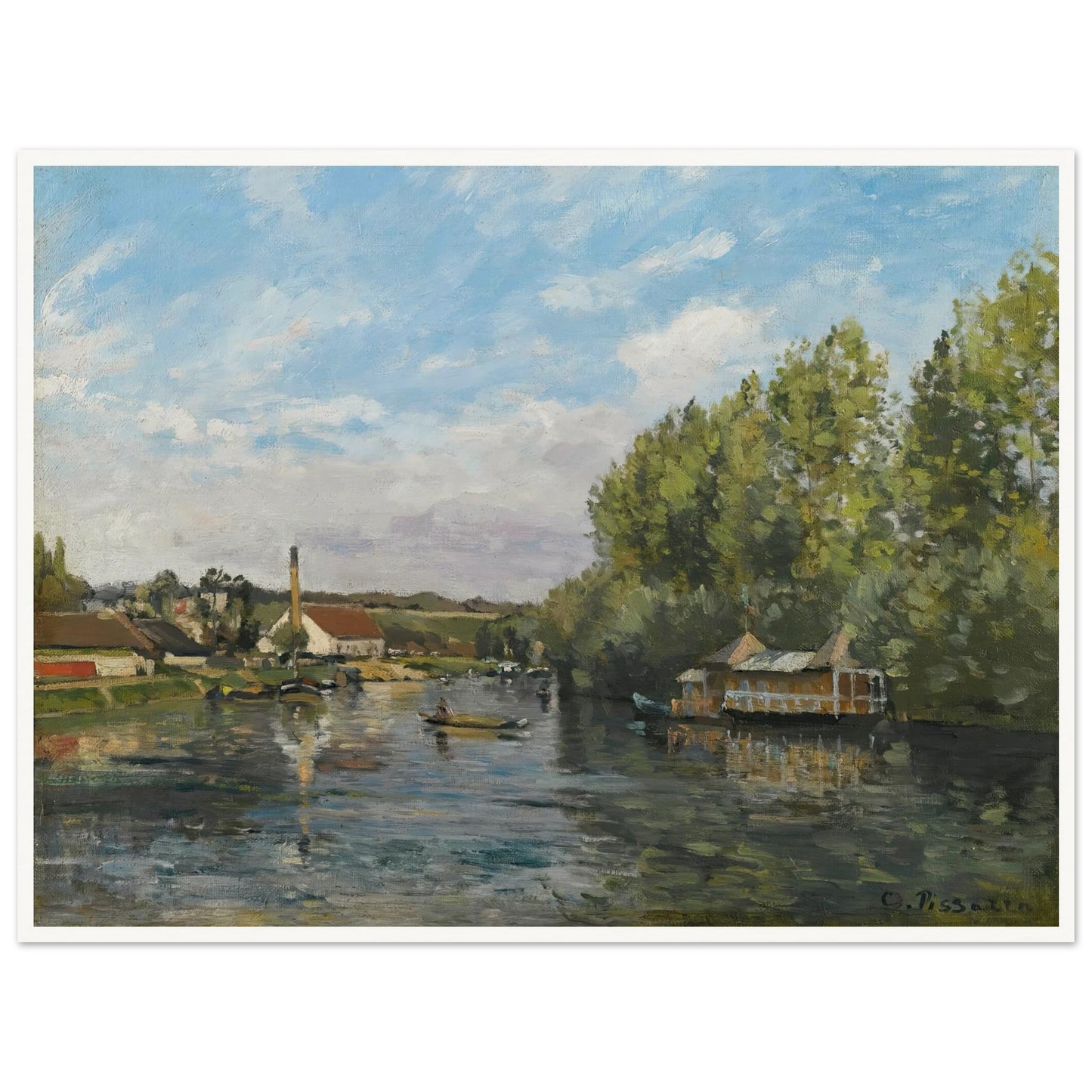 La Seine À Port-Marly (circa 1872) Art Print | Camille Pissarro-Quipham Collections