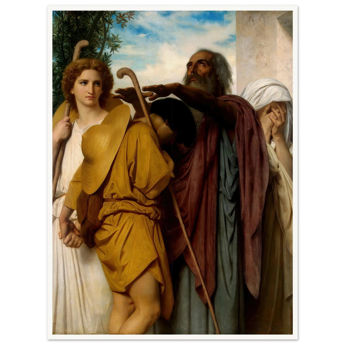 Tobias Saying Good-Bye To His Father (1860) Art Print | William Bouguereau-Quipham Collections