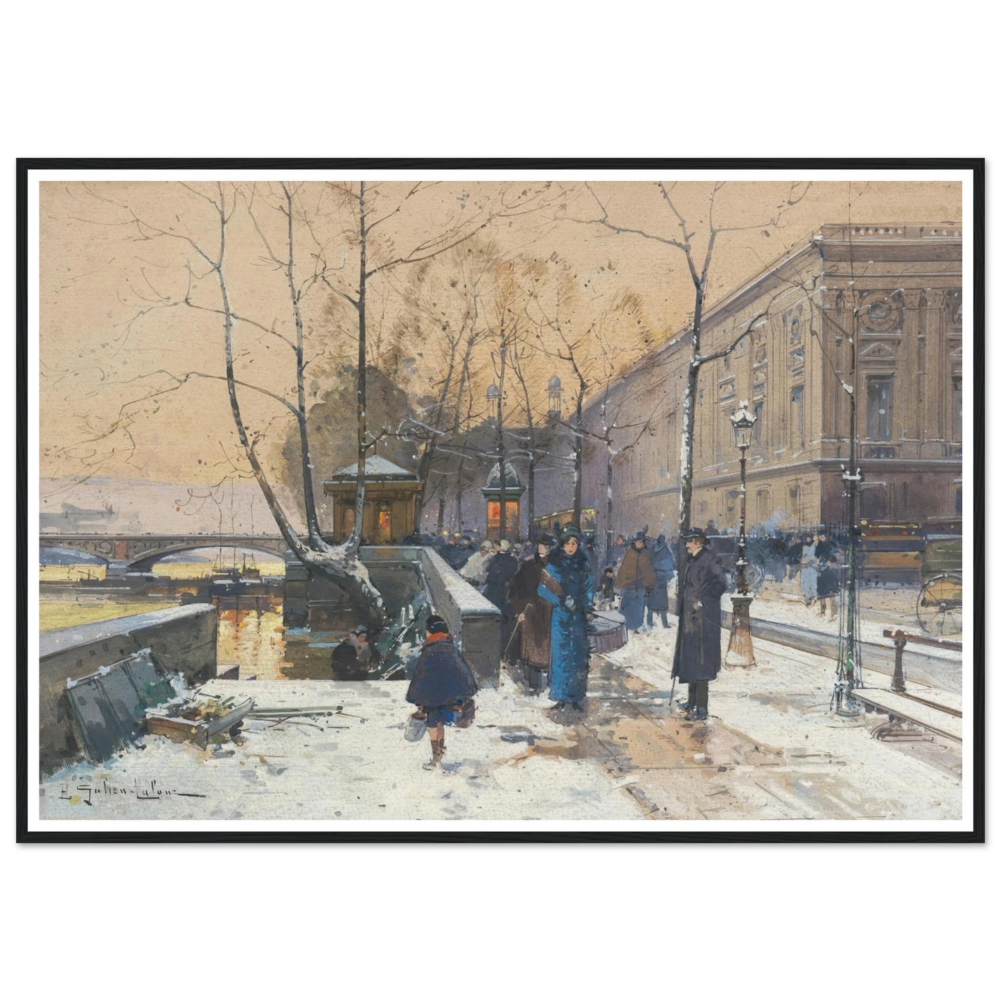 Les bords de la Seine près de Châtelet Art Print | Eugene Galien Laloue-Quipham Collections
