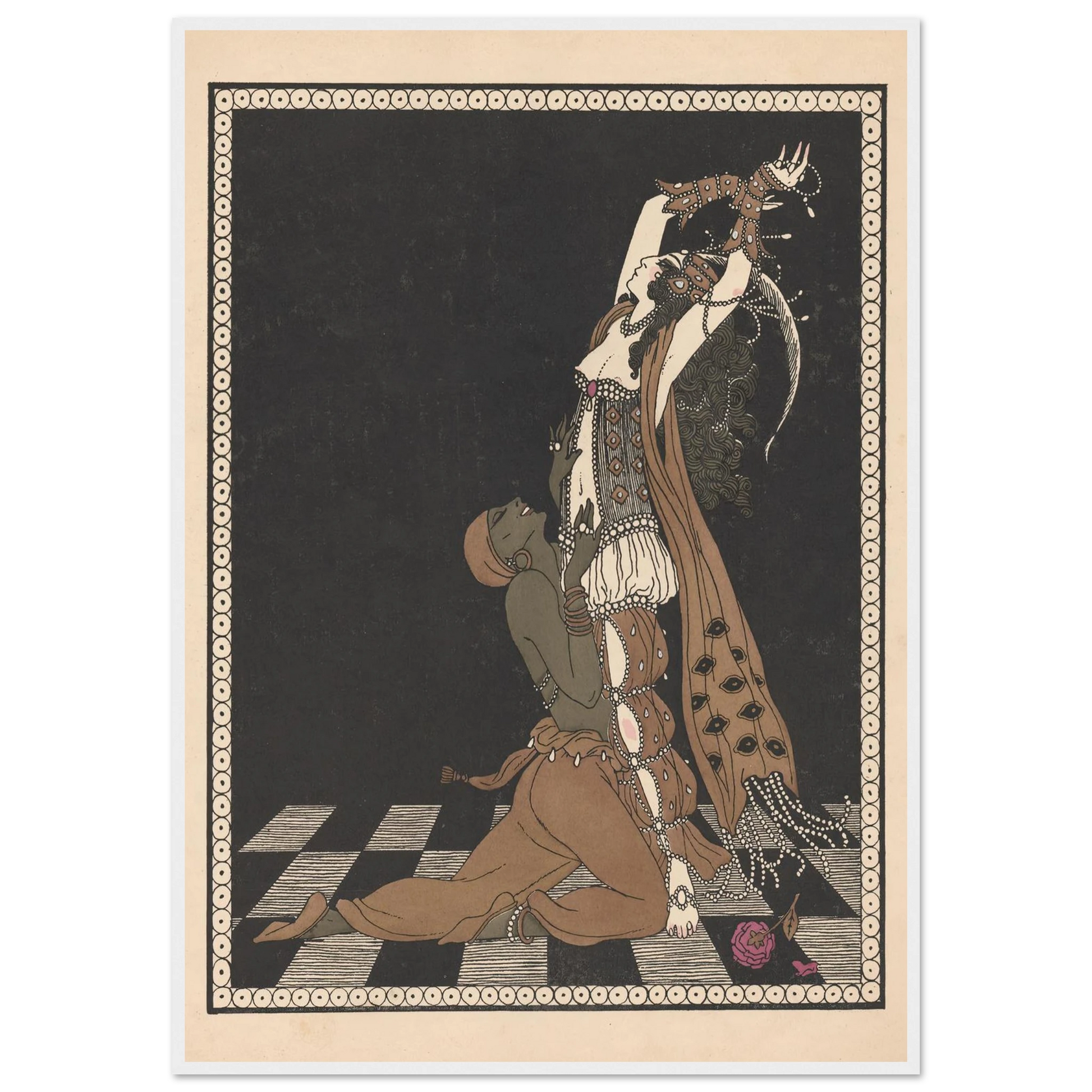 Vaslav Nijinsky and Ida Rubinstein in Schéhérazade (1913) Art Print | George Barbier-Quipham Collections