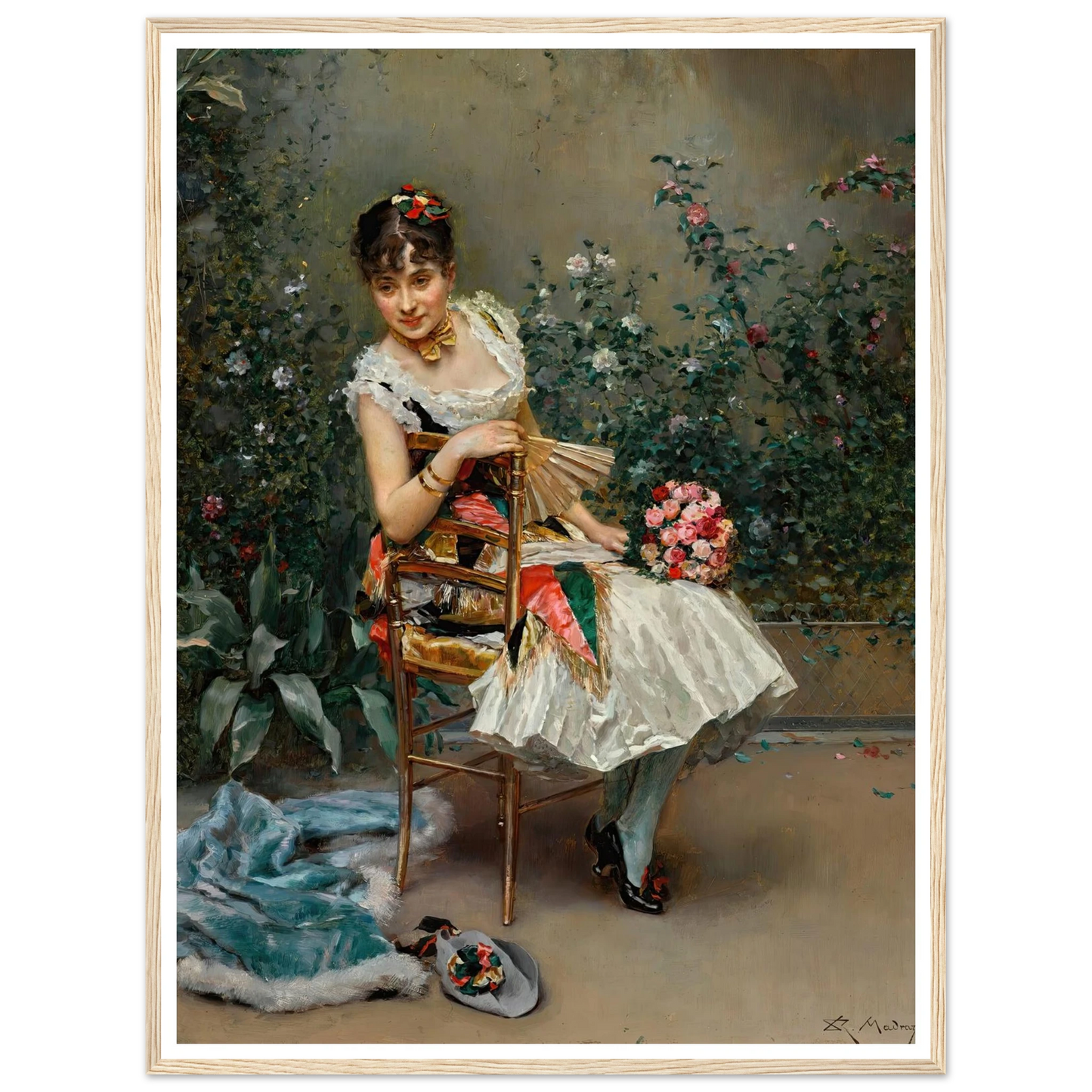Aline with flowers Art Print | Raimundo de Madrazo y Garreta-Quipham Collections