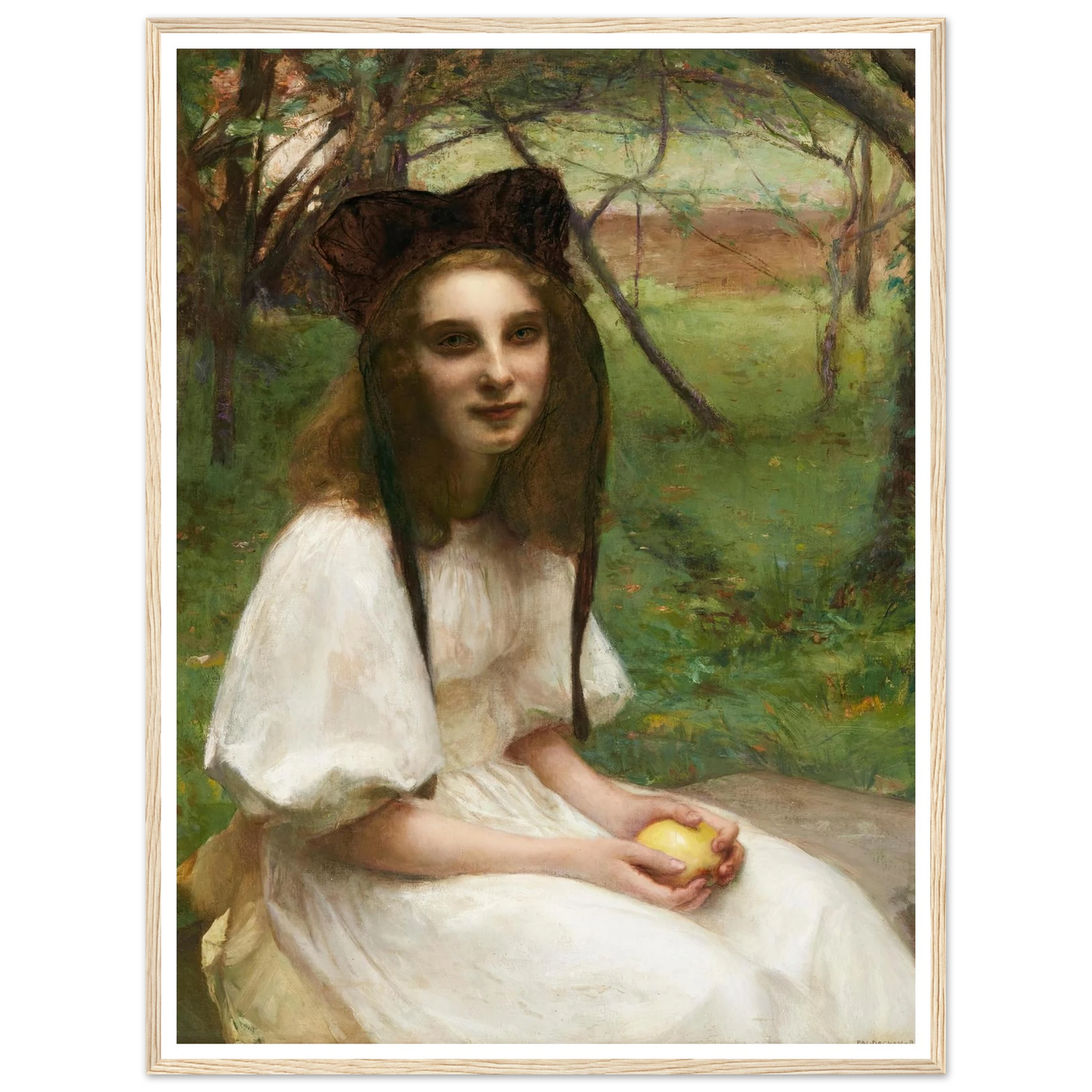 A portrait of a girl in a white dress Art Print | Pascal Adolphe Jean Dagnan Bouveret-Quipham Collections
