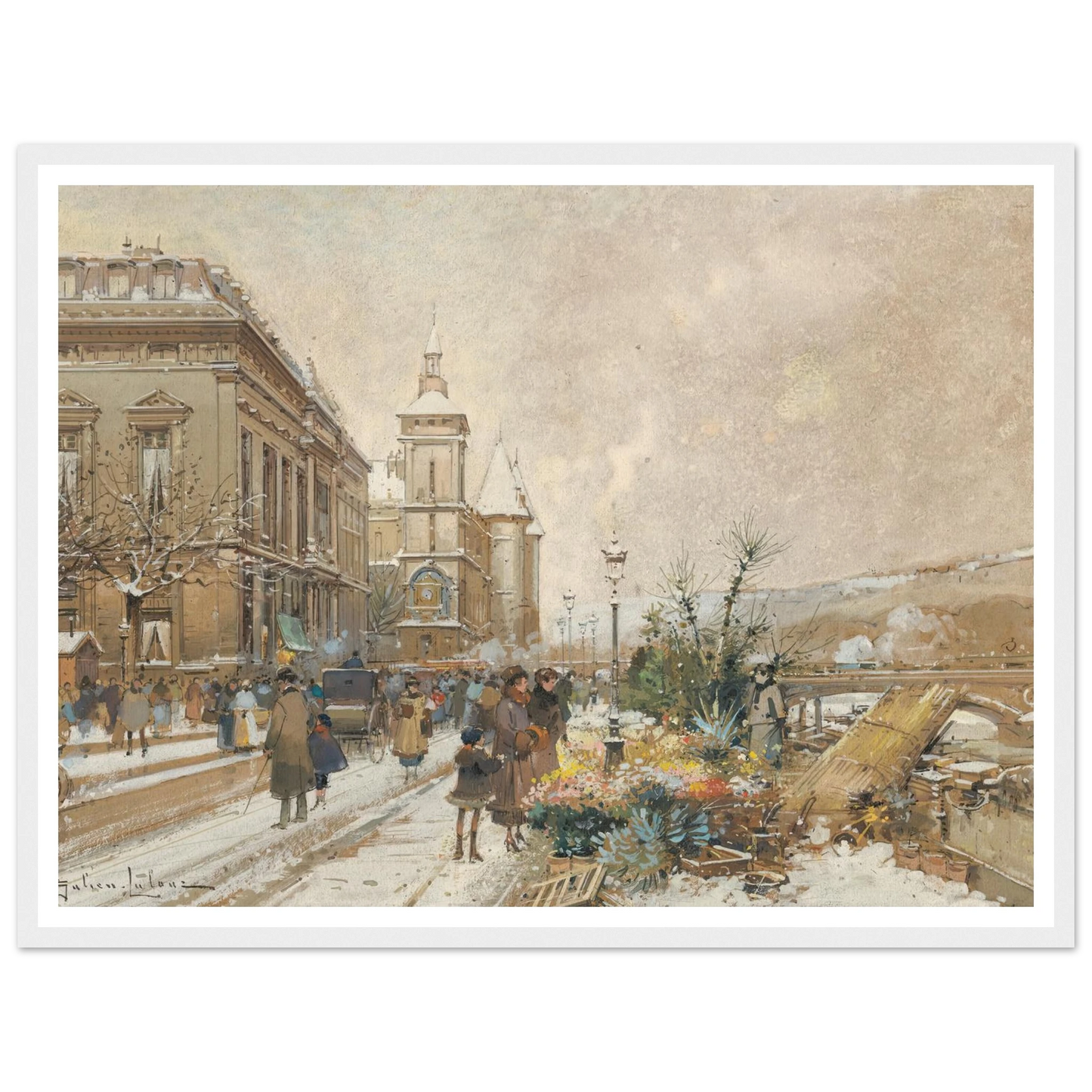 Le Marché aux fleurs Art Print | Eugene Galien Laloue-Quipham Collections