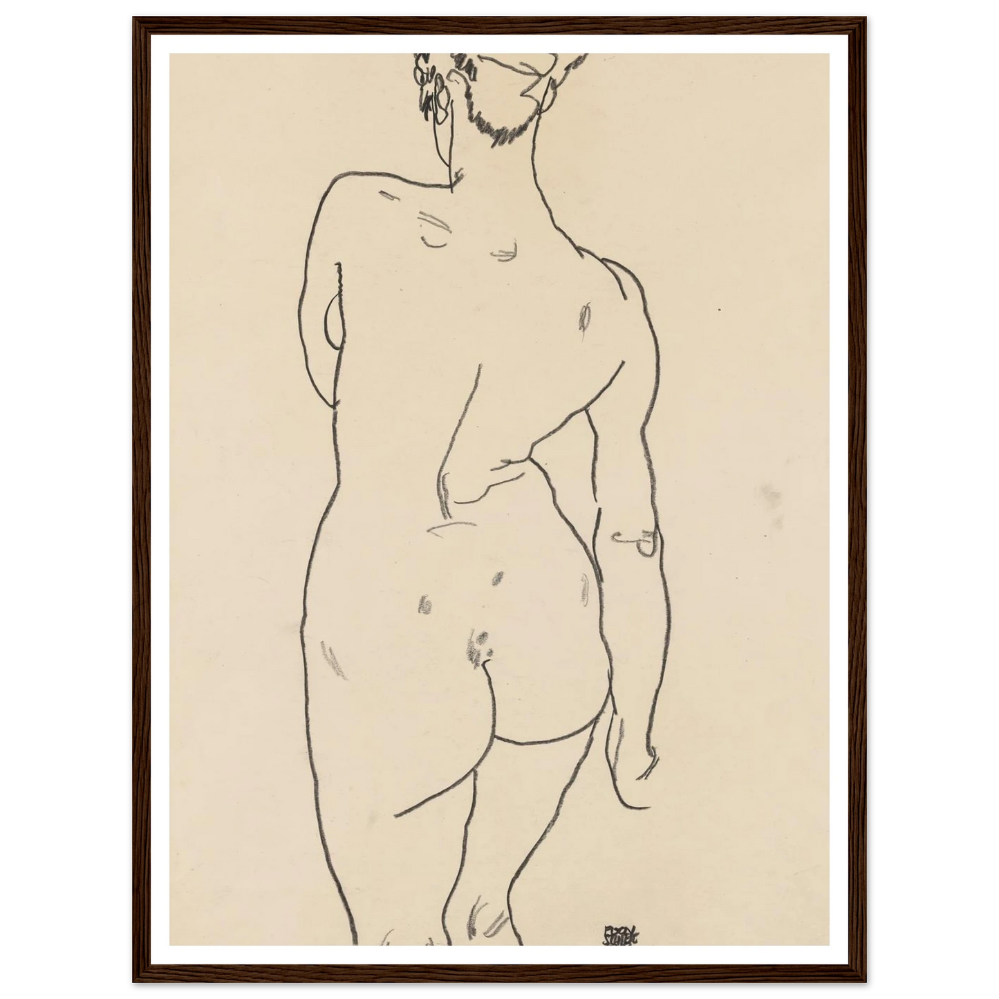 Weiblicher Rückenakt (1998) Art Print | Egon Schiele-Quipham Collections