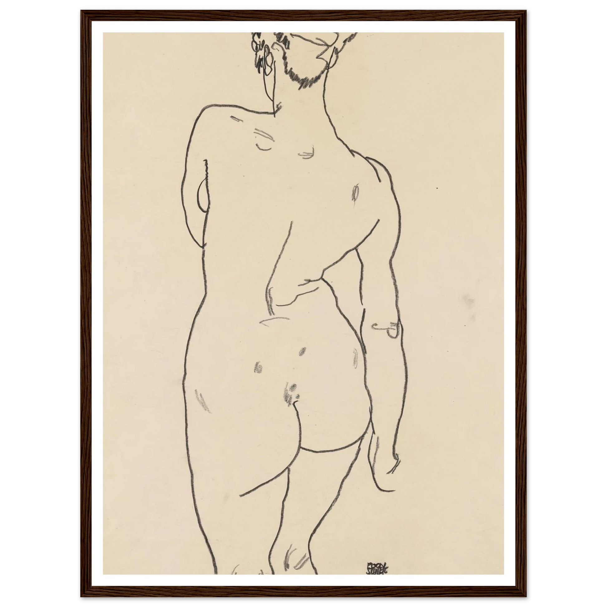 Weiblicher Rückenakt (1998) Art Print | Egon Schiele-Quipham Collections