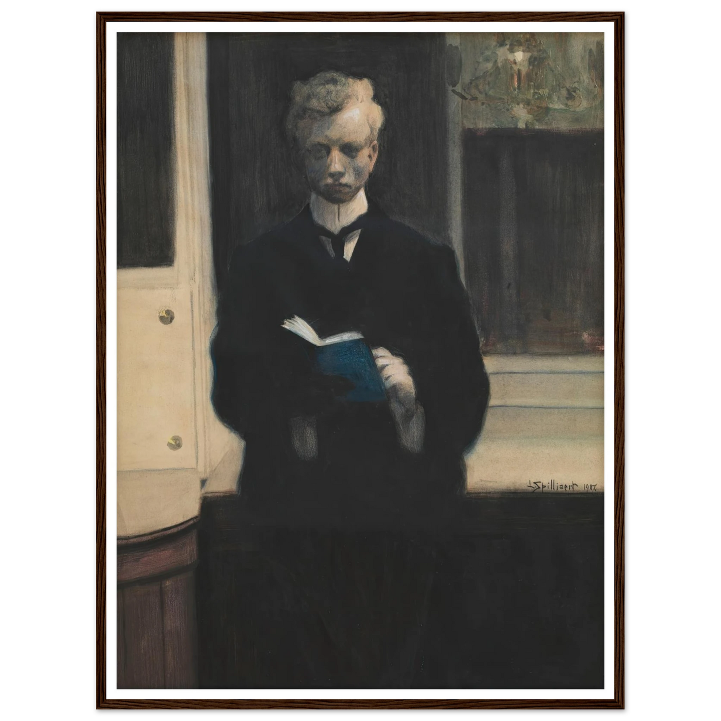 Self Portrait with Blue Sketchbook (1907) Art Print | Leon Spilliaert-Quipham Collections