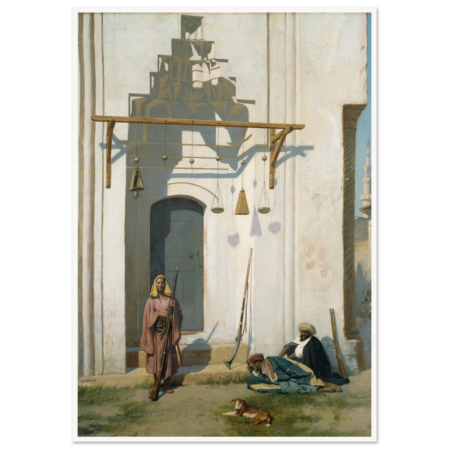 Guards at the Door of a Tomb (1870s) Art Print | Jean Leon Gerome-Quipham Collections