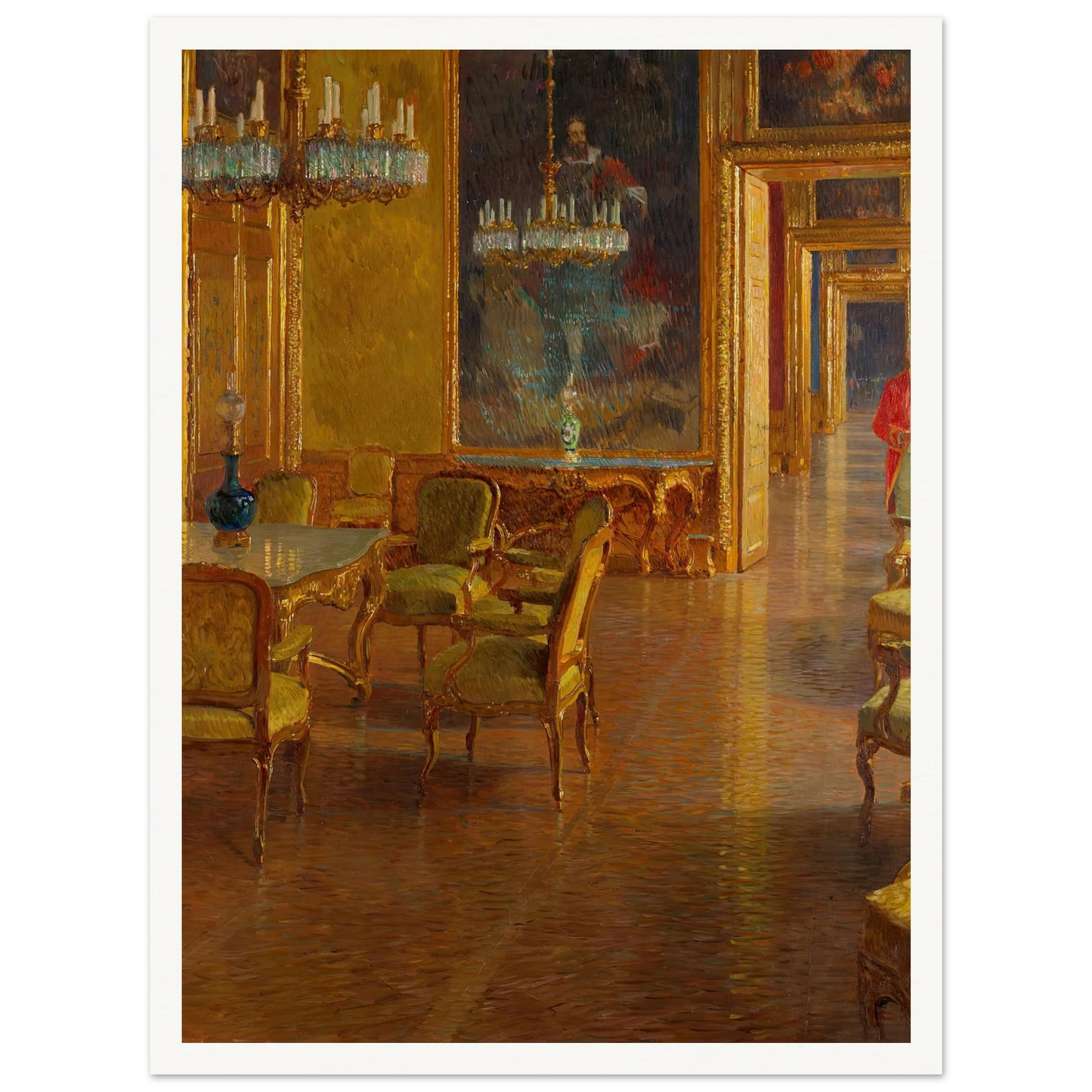 Interieur im Winterpalais des Prinzen Eugen von Savoyen in der Himmelpfortgasse (1907-1908) Art Print | Carl Moll-Quipham Collections