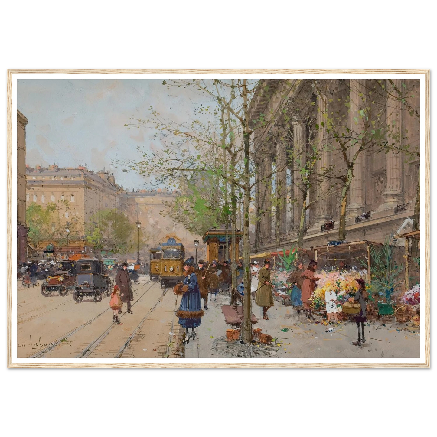 Marché aux fleurs Place de la Madeleine Art Print | Eugene Galien Laloue-Quipham Collections