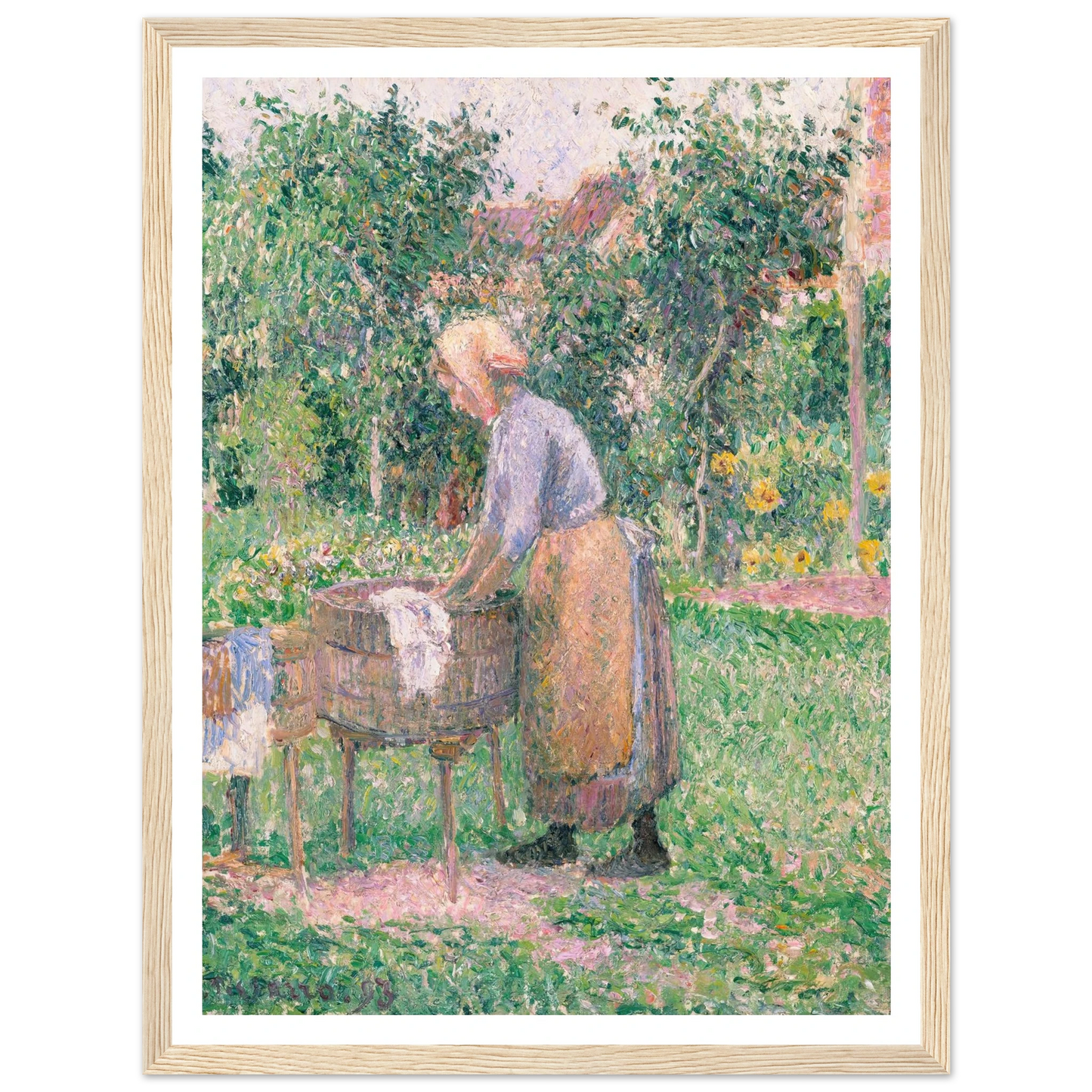 A Washerwoman at Éragny (1893) Art Print | Camille Pissarro-Quipham Collections