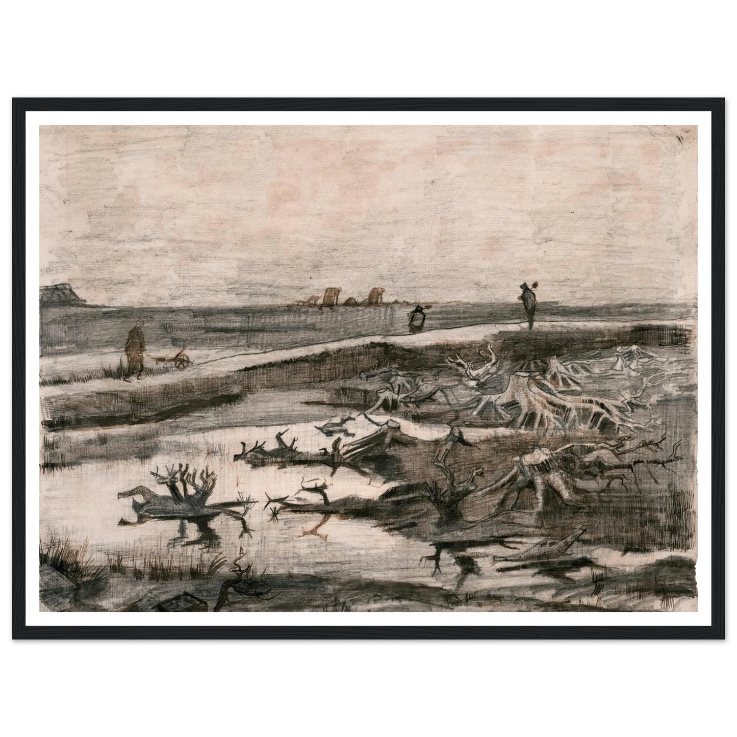 Landscape with Bog Trunks (Travaux aux Champs) (1883) Art Print | Vincent van Gogh-Quipham Collections