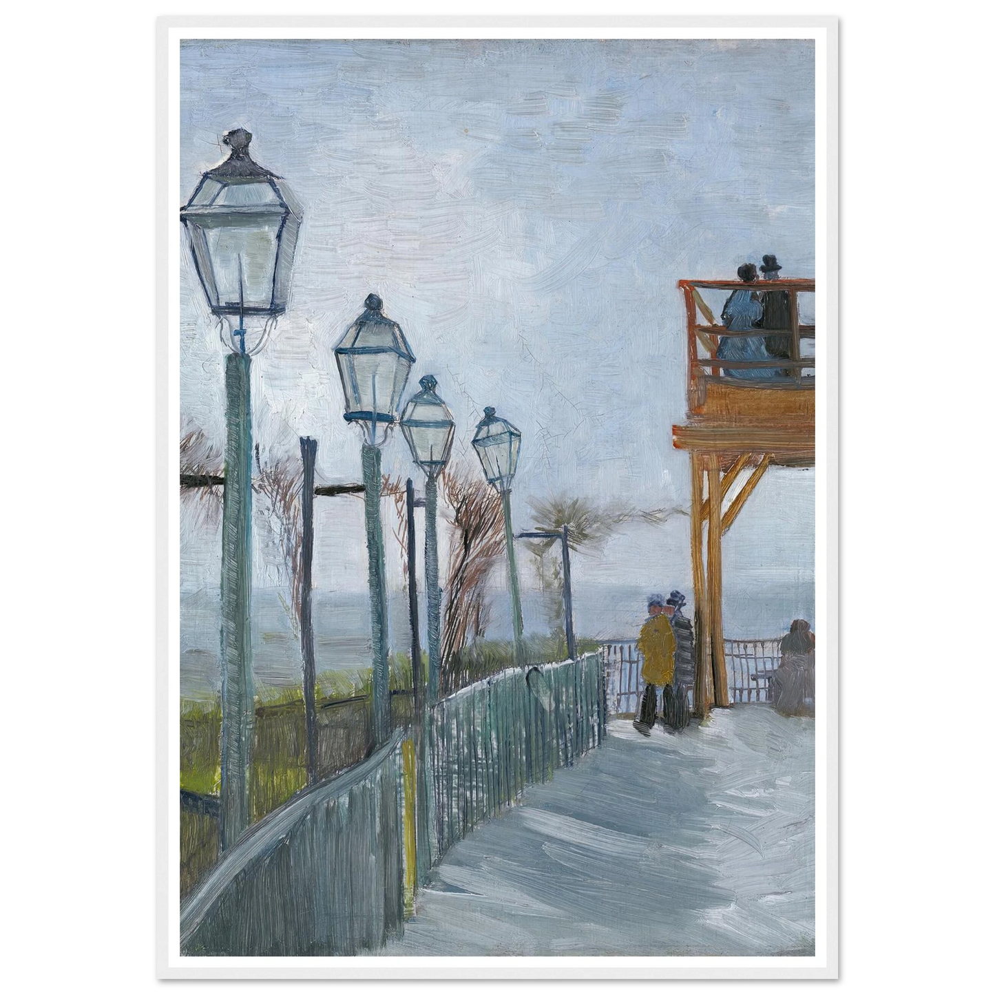 Terrace and Observation Deck at the Moulin de Blute-Fin, Montmartre (early 1887) Art Print | Vincent van Gogh-Quipham Collections