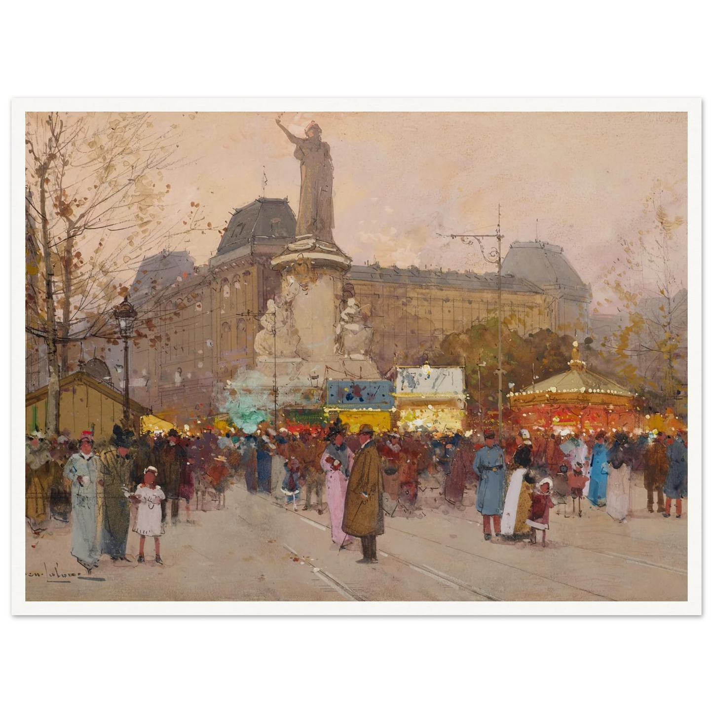 La Place du Republic, Paris Art Print | Eugene Galien Laloue-Quipham Collections