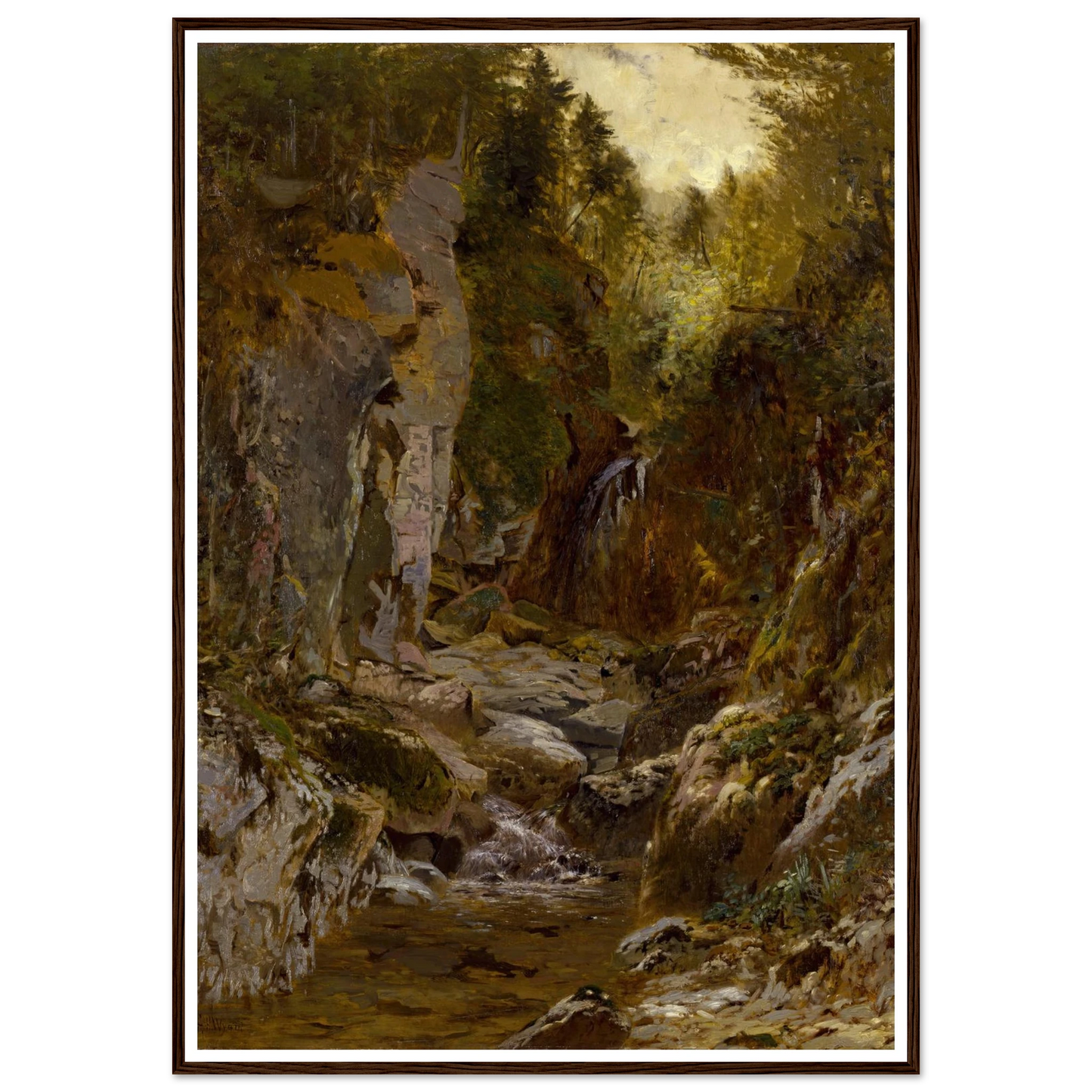 The Flume, Opalescent River, Adirondacks (ca. 1875) Art Print | Alexander Helwig Wyant-Quipham Collections