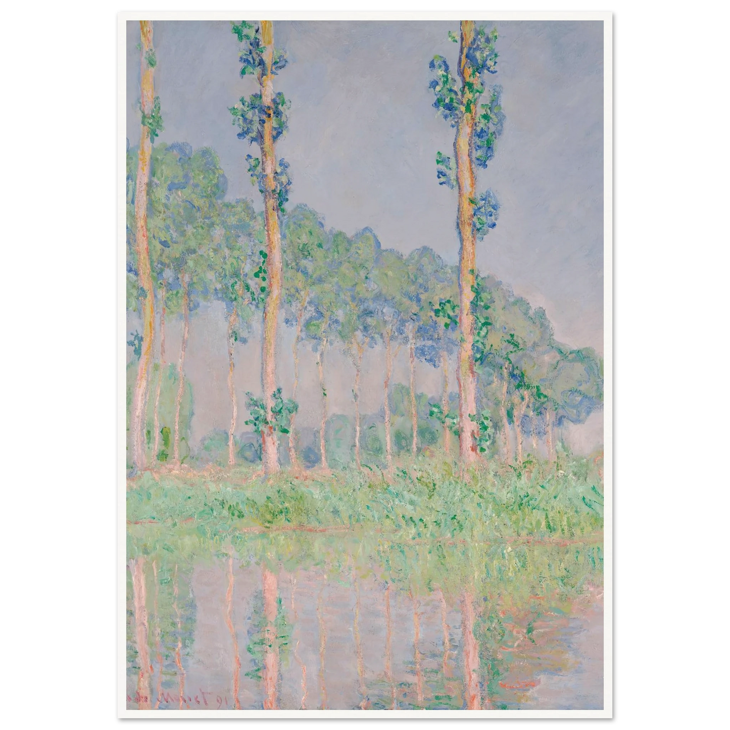 Poplars, Pink Effect (1891) Art Print | Claude Monet-Quipham Collections