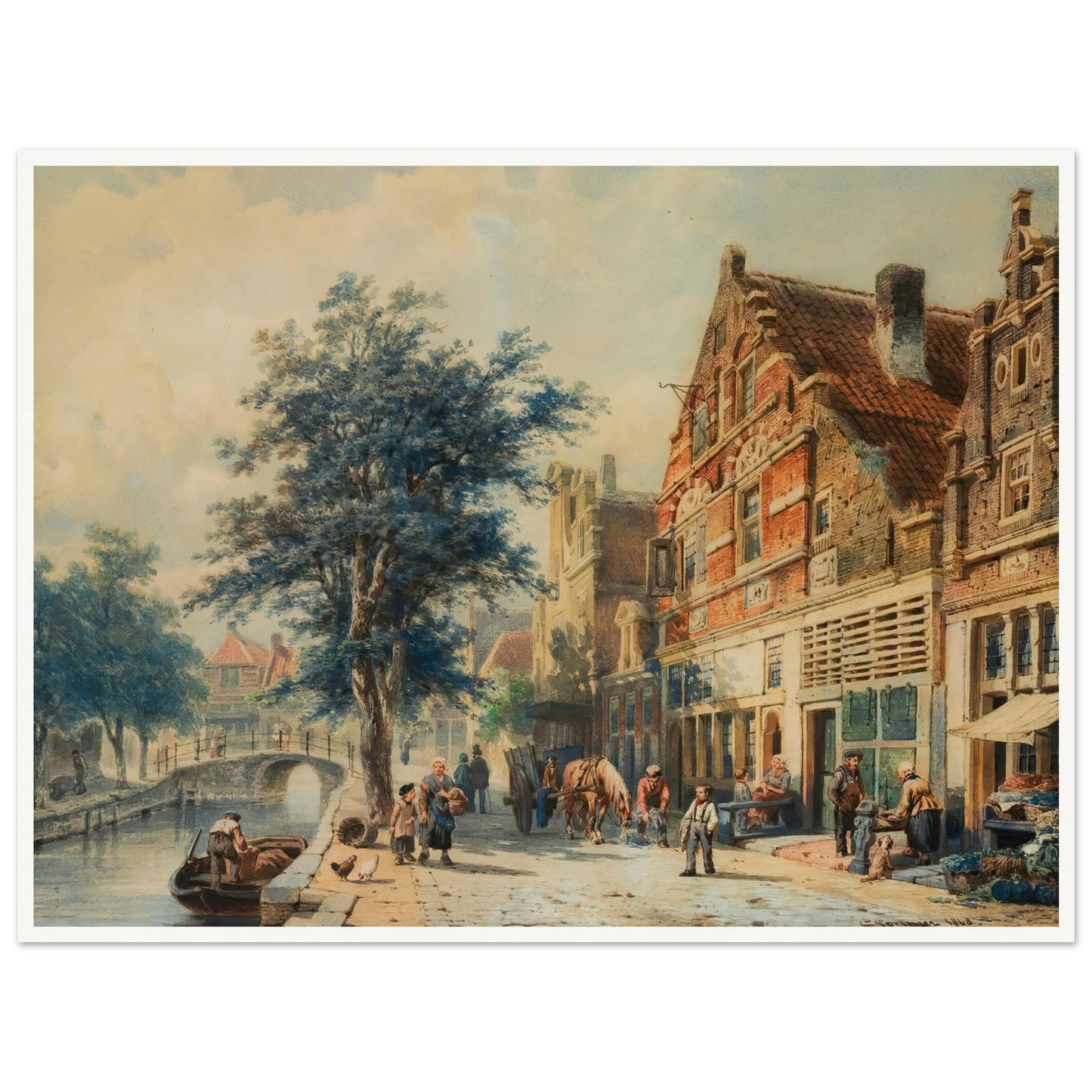 The Havendijk, Enkhuizen, In Summer (1868) Art Print | Cornelis Springer-Quipham Collections