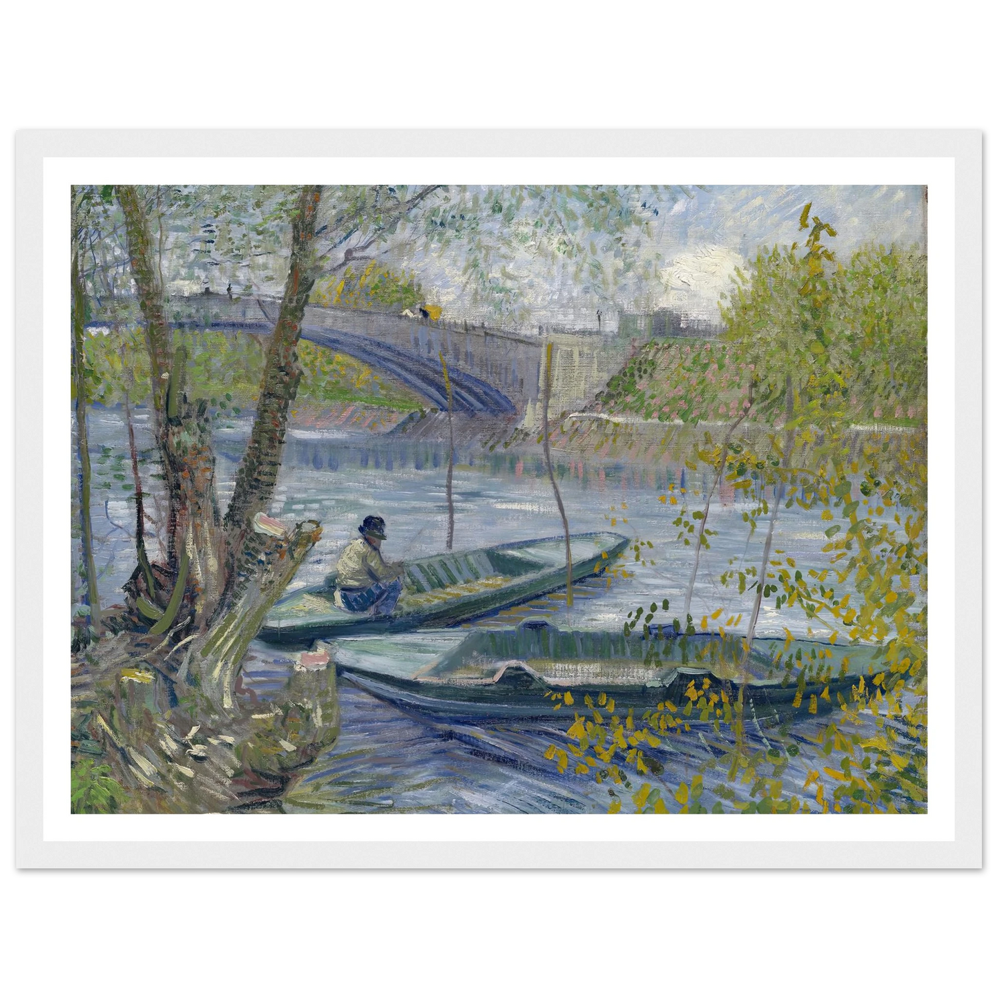 Fishing in Spring, the Pont de Clichy (Asnières) (1887) Art Print | Vincent van Gogh-Quipham Collections