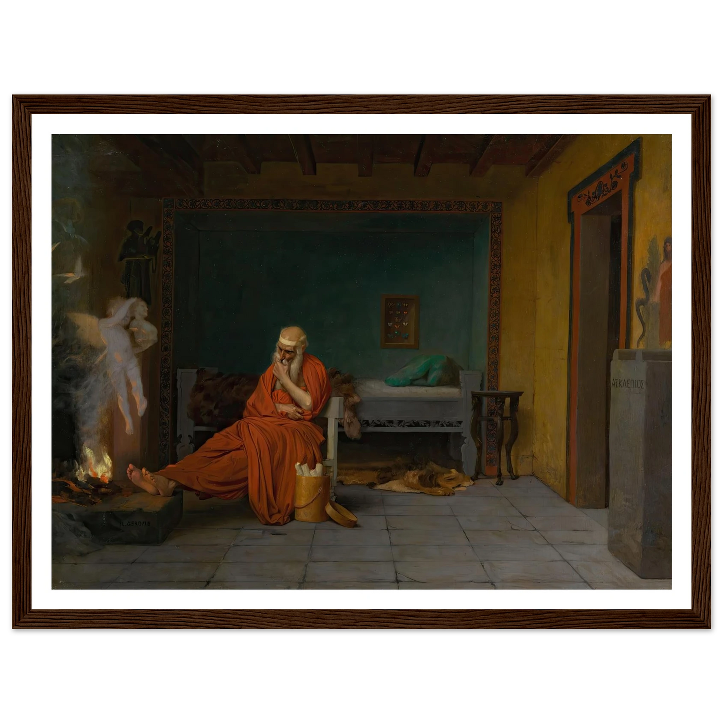 The Poet Dreams of Cupid by the Fire Art Print | Jean Leon Gerome-Quipham Collections