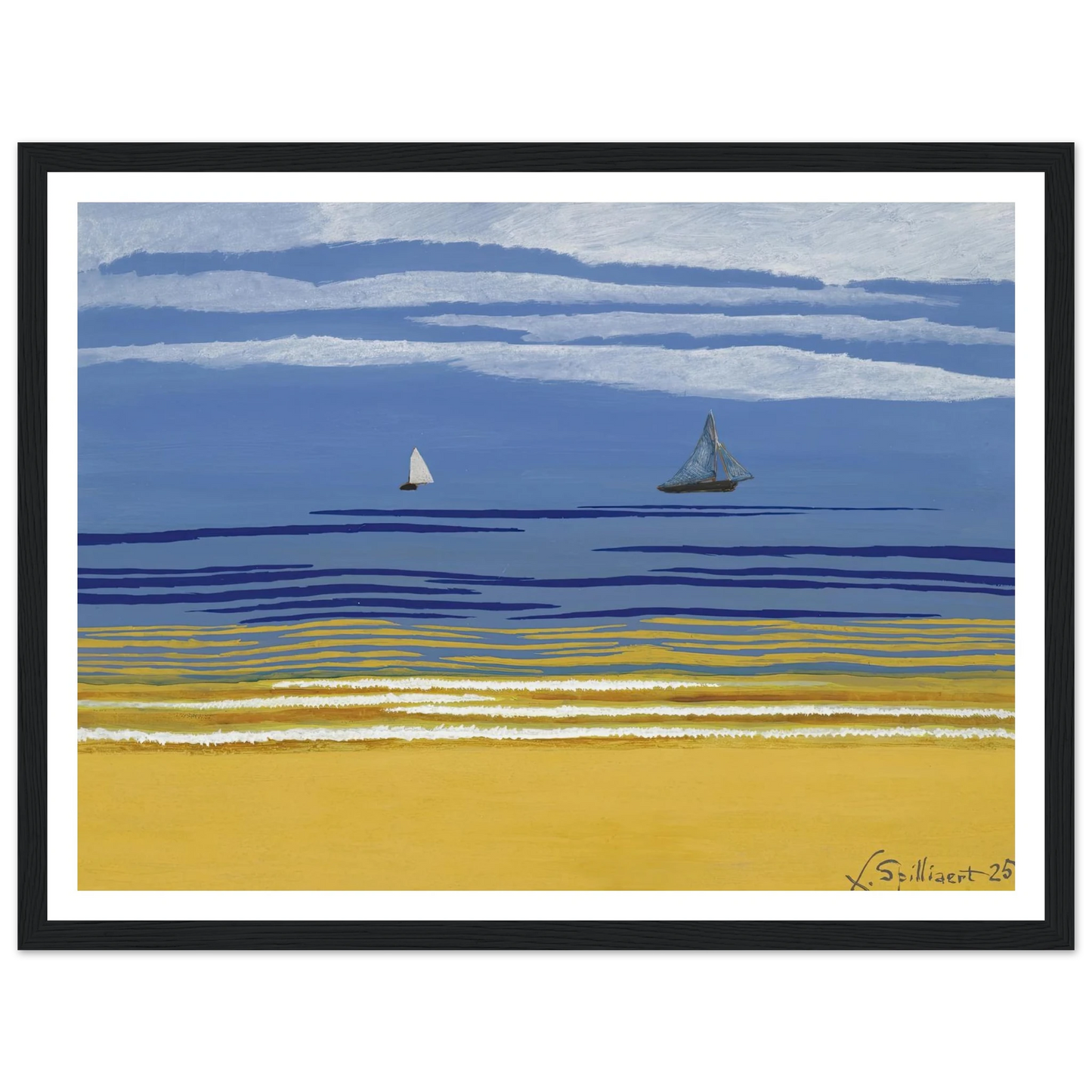 Marine avec bateaux à voiles (1925) Art Print | Leon Spilliaert-Quipham Collections