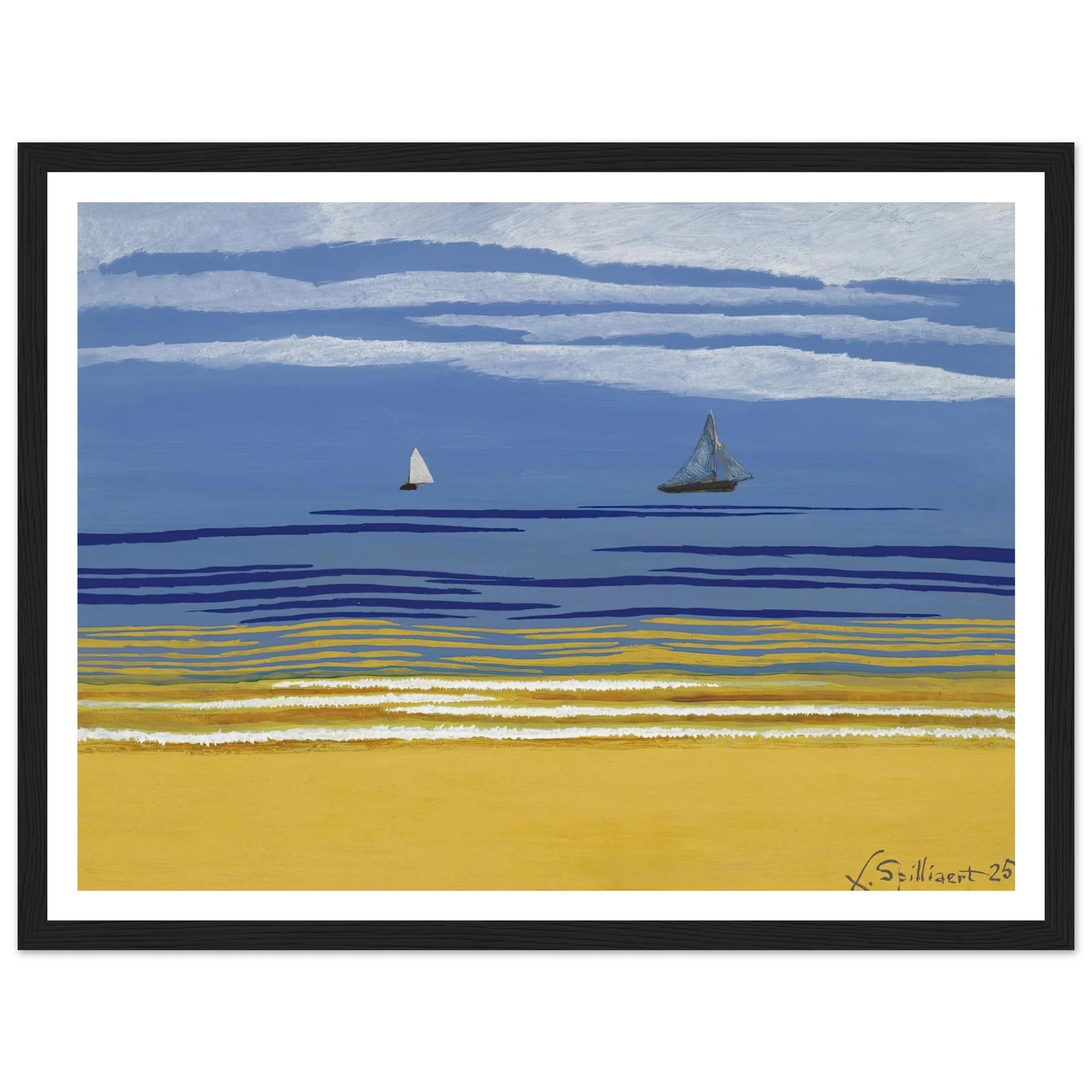 Marine avec bateaux à voiles (1925) Art Print | Leon Spilliaert-Quipham Collections