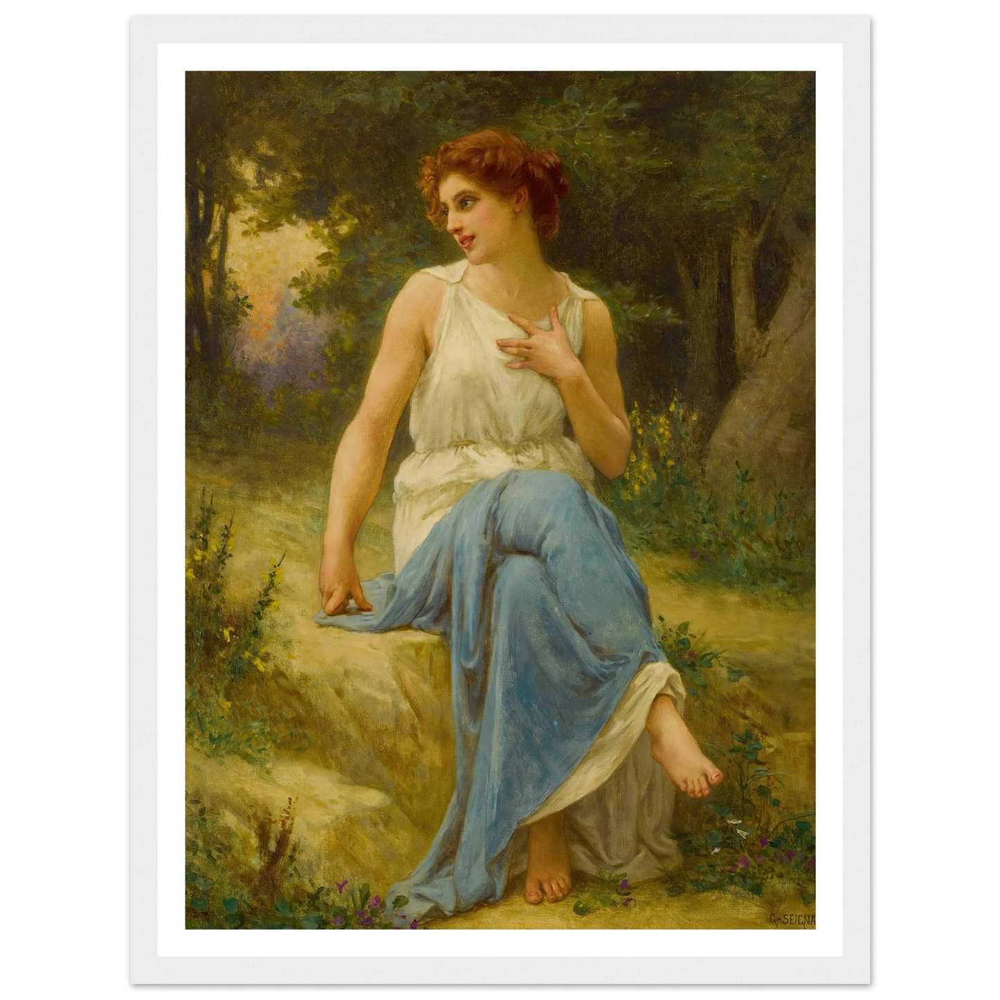 Portrait Of A Seated Woman Art Print | Guillaume Seignac-Quipham Collections