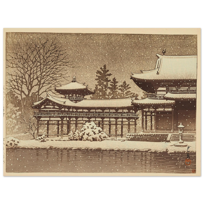 Hoodo no bosetsu (Evening snow at Phoenix Hall) (1951) Art Print | Kawase Hasui-Quipham Collections