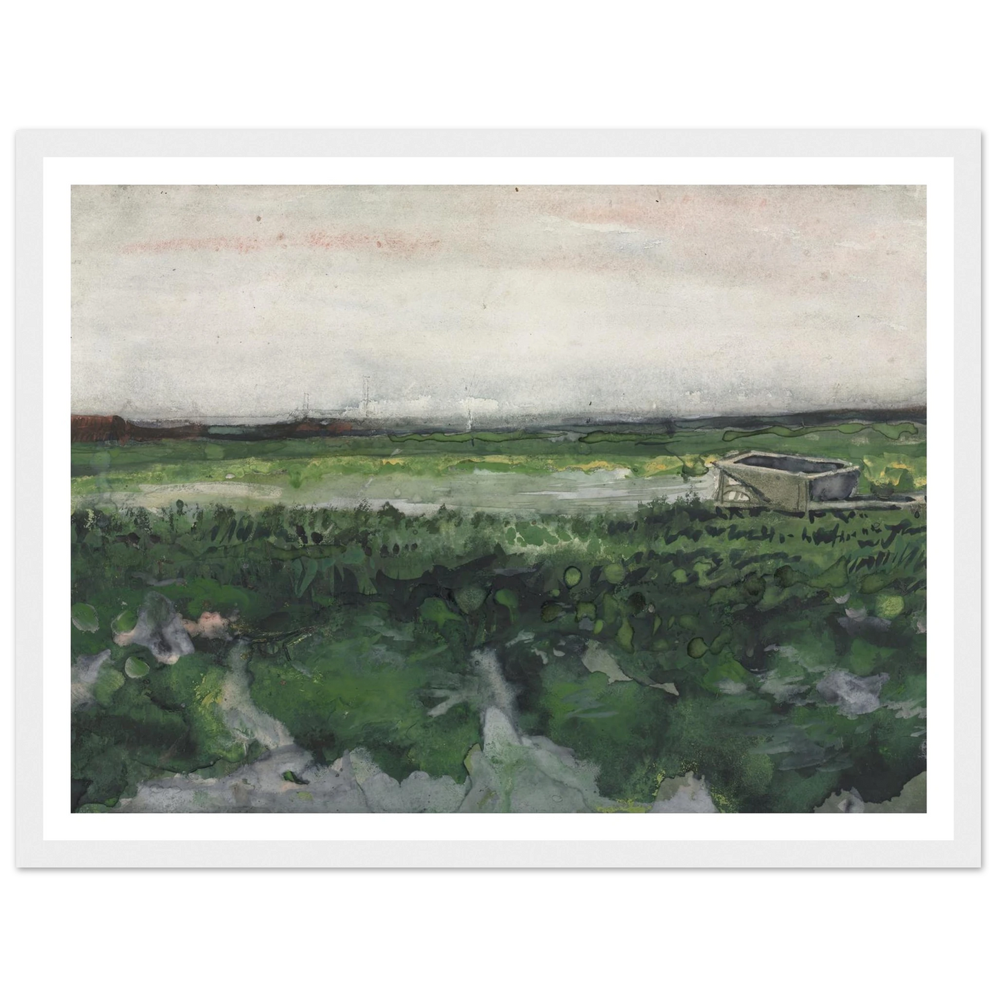 Landscape with Wheelbarrow (1883) Art Print | Vincent van Gogh-Quipham Collections