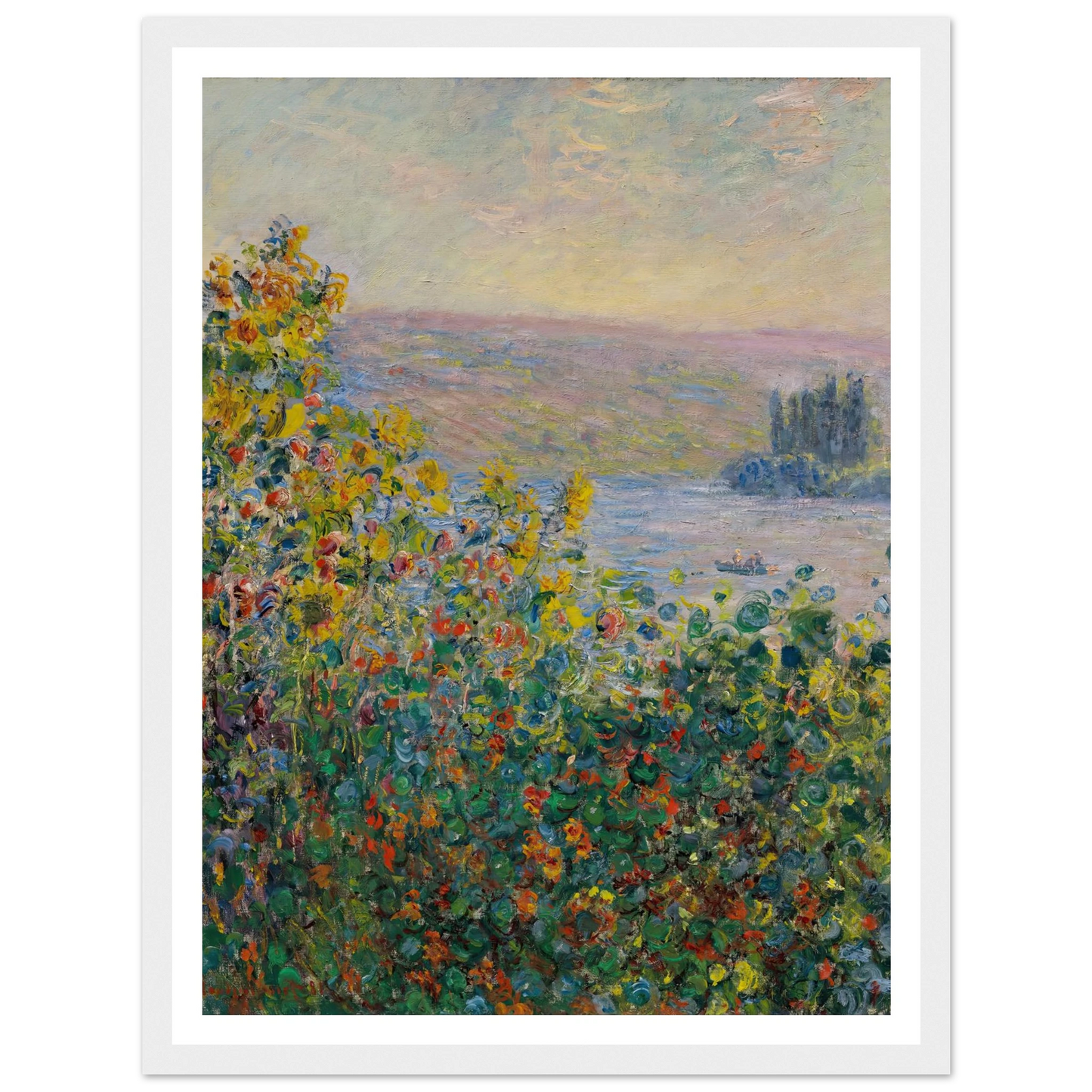 Flower Beds at Vétheuil (1881) Art Print | Claude Monet-Quipham Collections