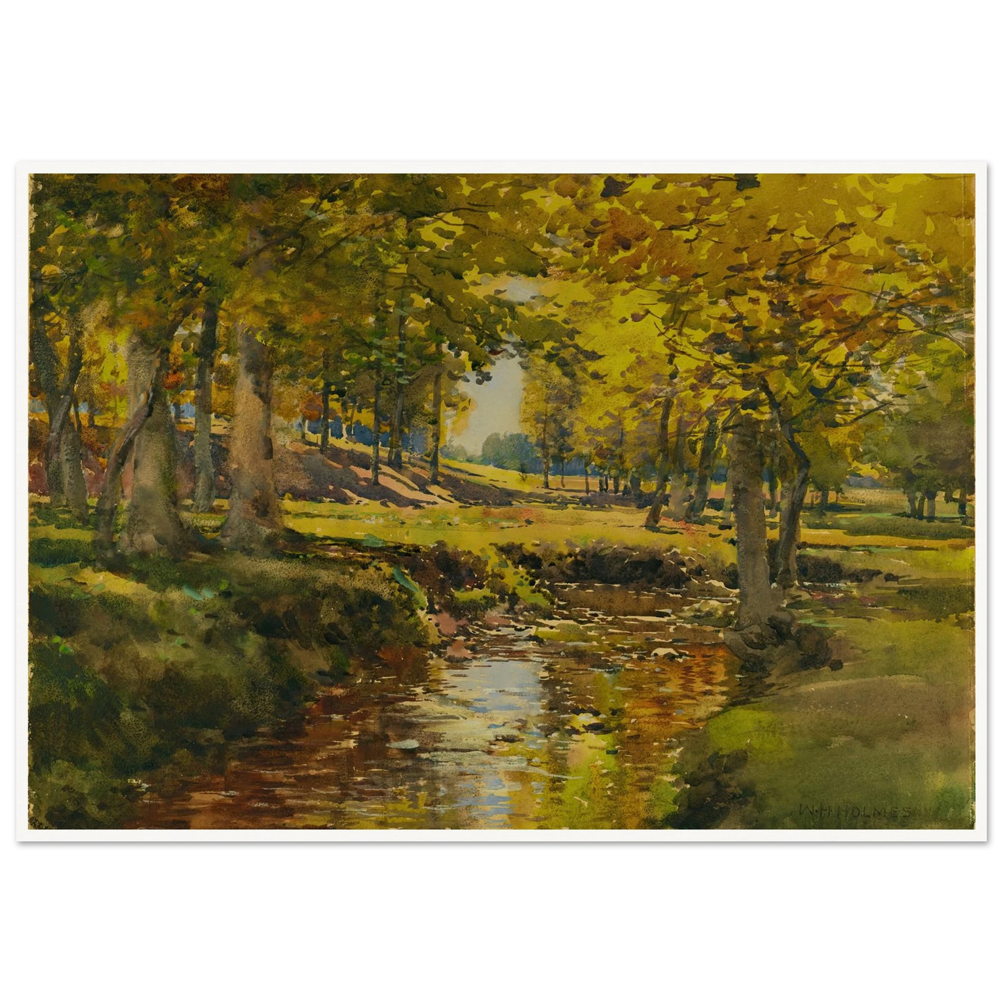 Autumn In The Meadow Edge Art Print | William Henry Holmes-Quipham Collections
