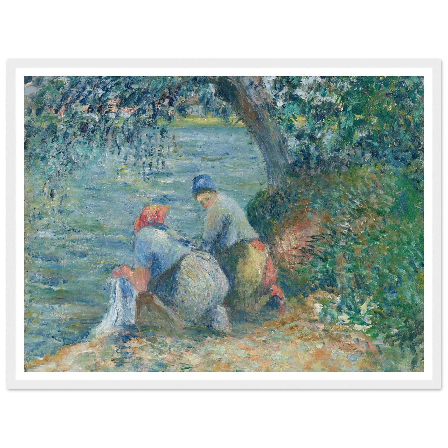 Laveuses au bord de l’eau, Pontoise (1878) Art Print | Camille Pissarro-Quipham Collections