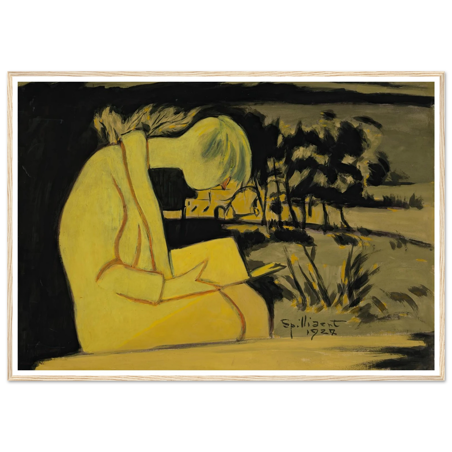 Jeune fille en jaune, lisant (1927) Art Print | Leon Spilliaert-Quipham Collections
