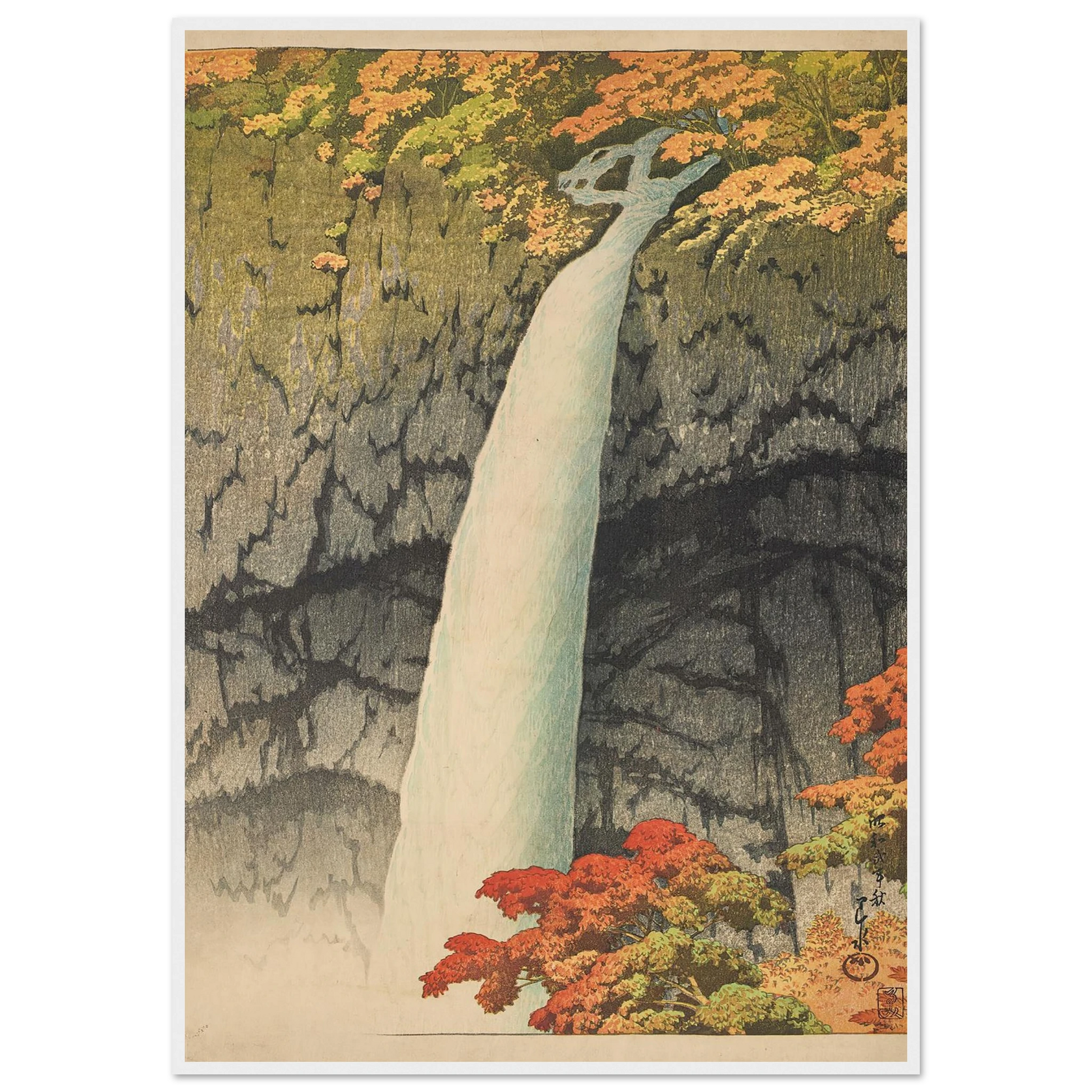 Nikko Kegon taki (Kegon waterfall, Nikko) (1927) Art Print | Kawase Hasui-Quipham Collections