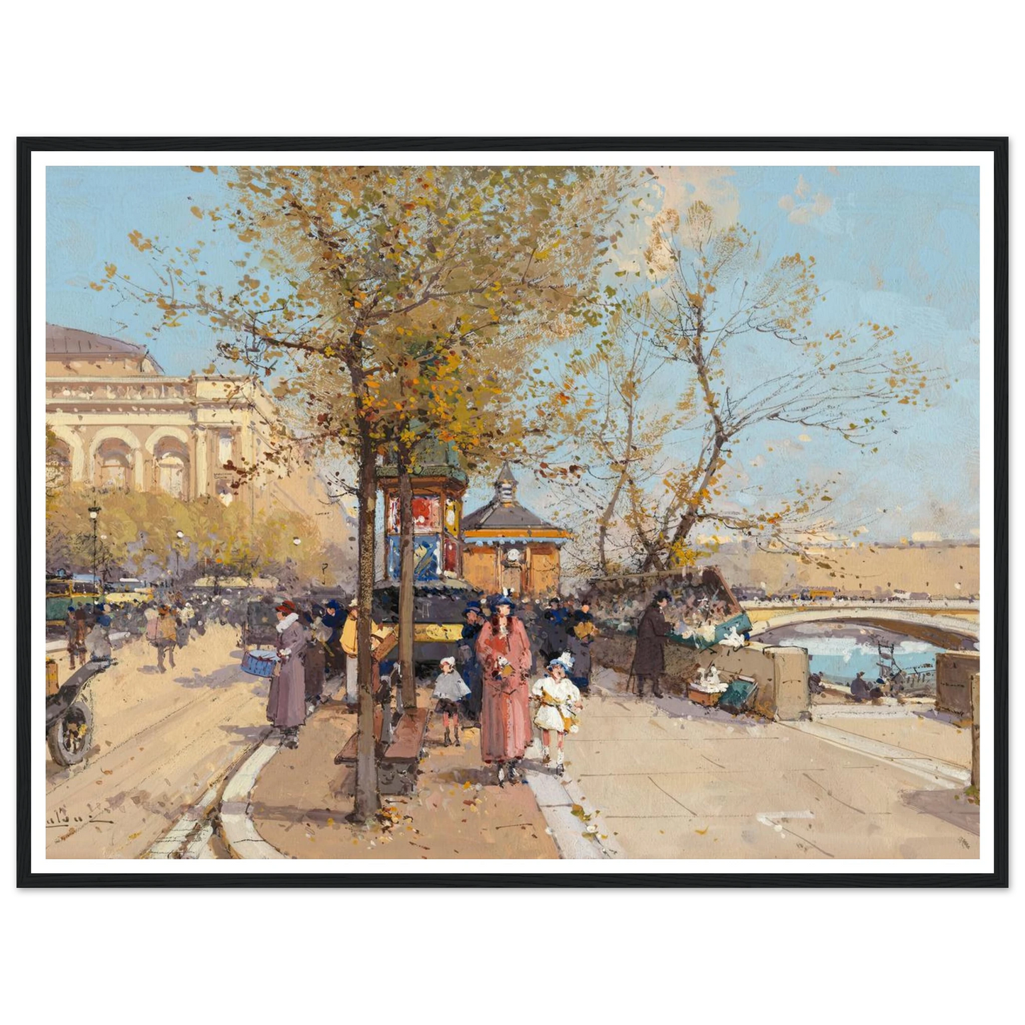 A stroll by the Seine Art Print | Eugene Galien Laloue-Quipham Collections