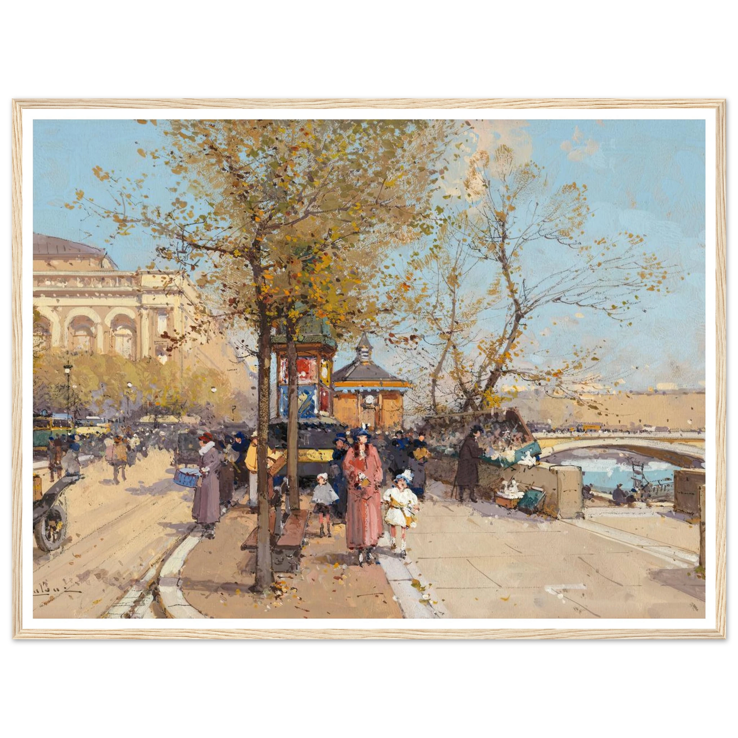 A stroll by the Seine Art Print | Eugene Galien Laloue-Quipham Collections