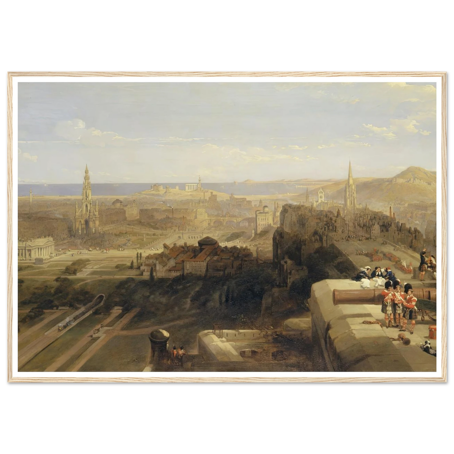 Edinburgh from the Castle Art Print | David Roberts - Framed Poster - 30x40 cm / 12x16″ - Black frame